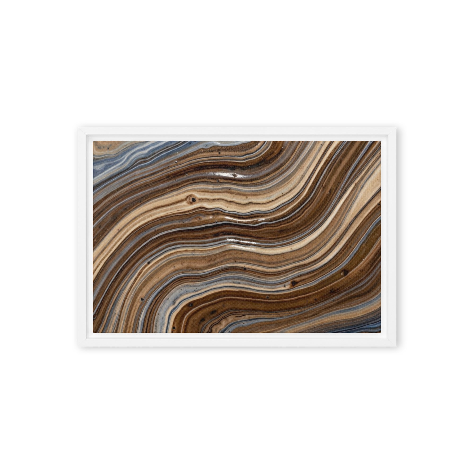 Dunes framed canvas print, front view in brown frame, 12 x 18 inch universal size