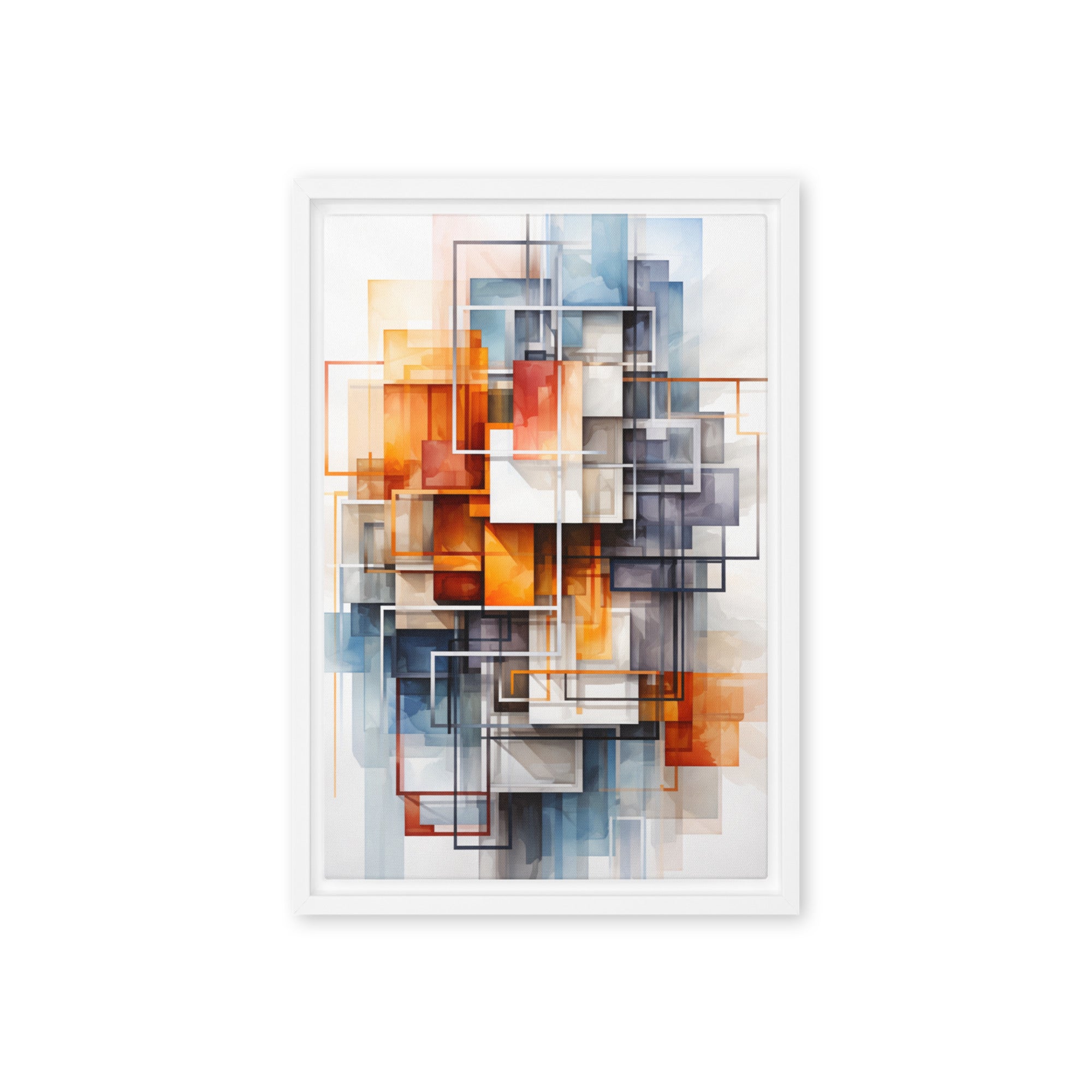 Facet framed canvas print image for product listing in brown frame, 12 x 18 inch universal size