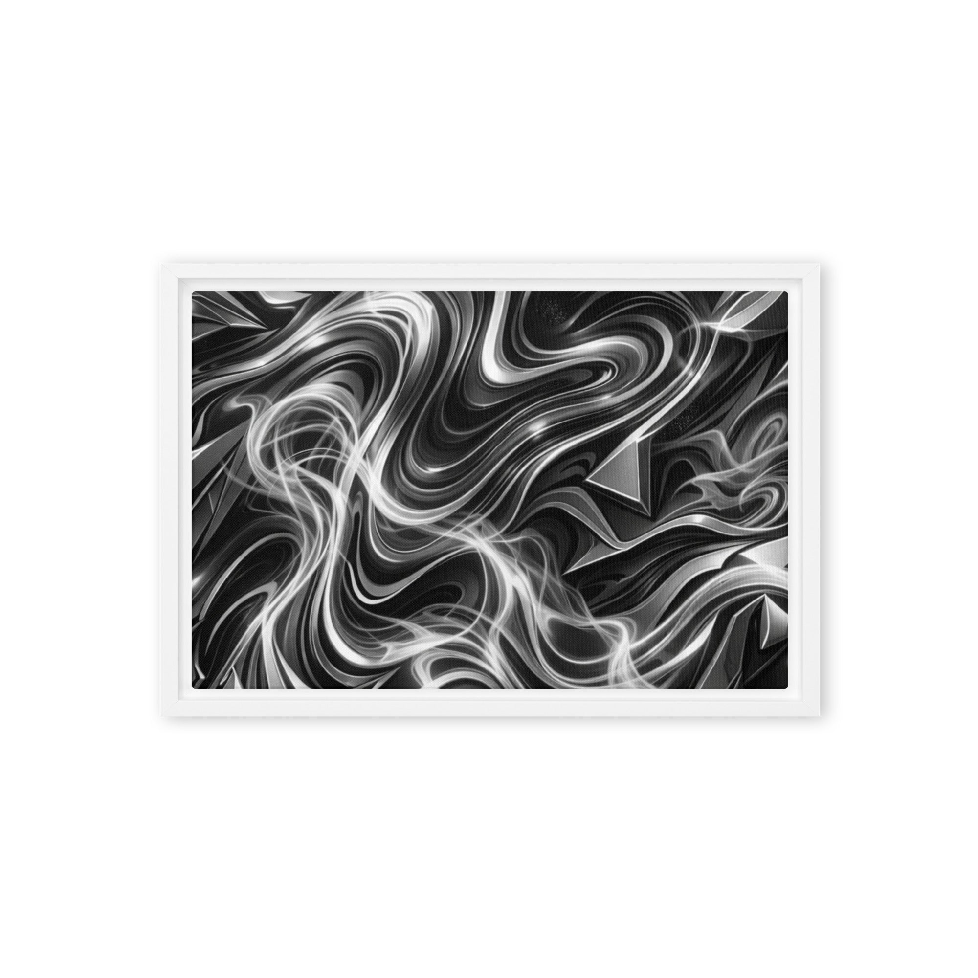 Edge framed canvas print, front view in brown frame, 12 x 18 inch universal size