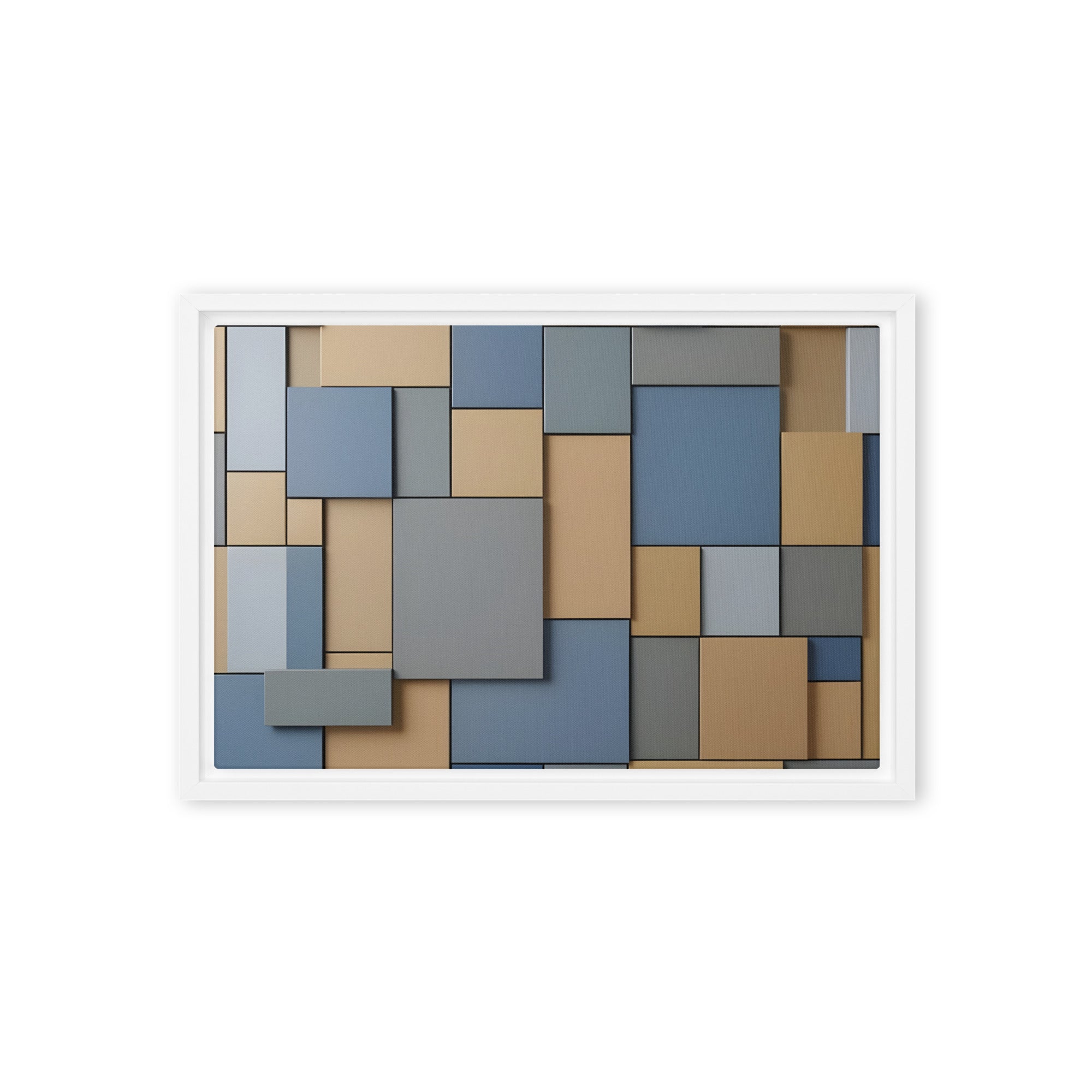 Agate framed canvas print product image in brown frame, 16 x 16 inch universal size
