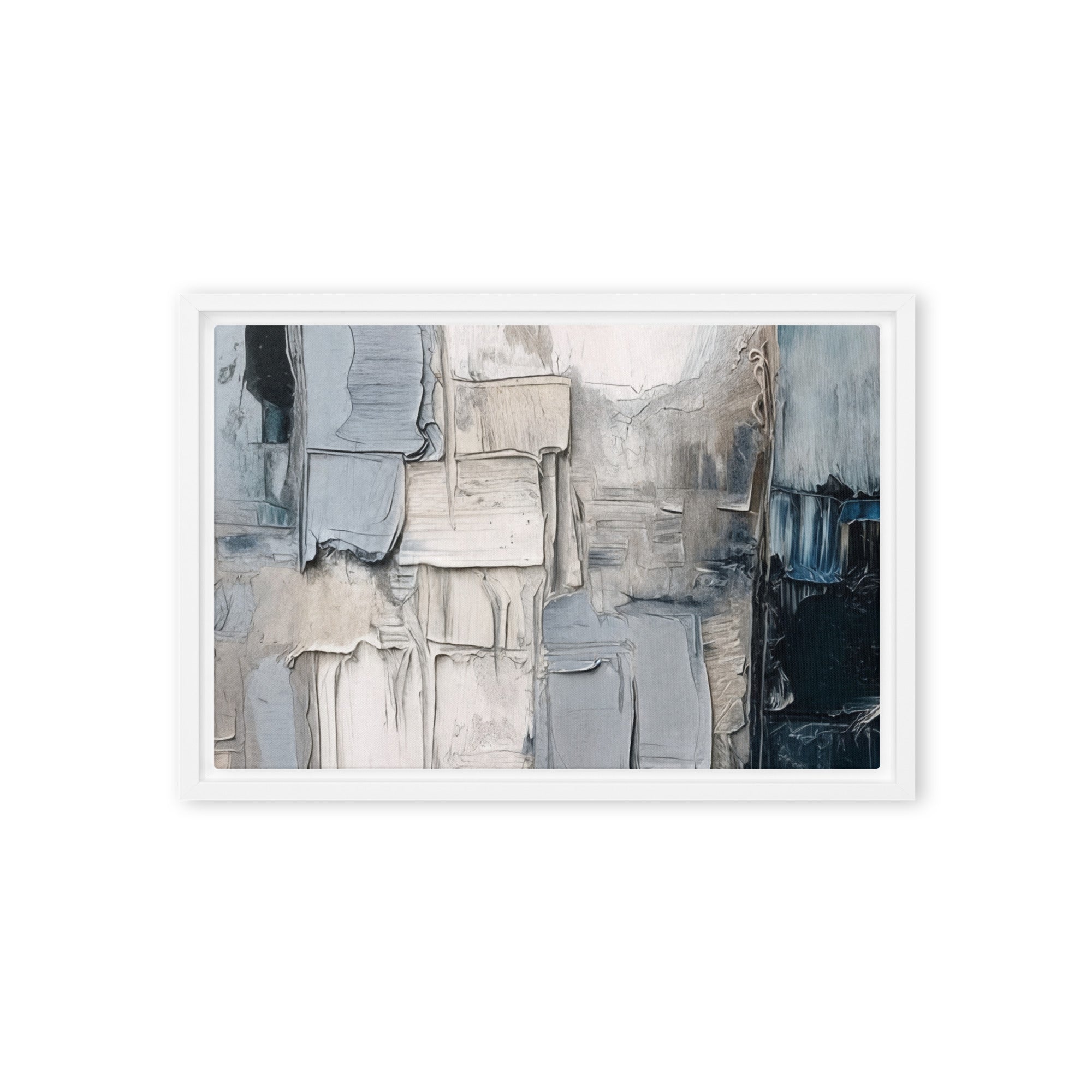 Haze framed canvas print, front view in brown frame, 12 x 18 inch universal size