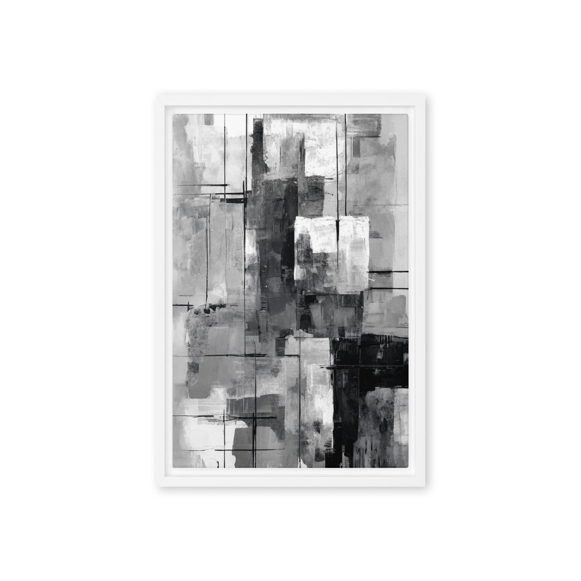 Align framed canvas print, front view in brown frame, 12 x 18 inch universal size