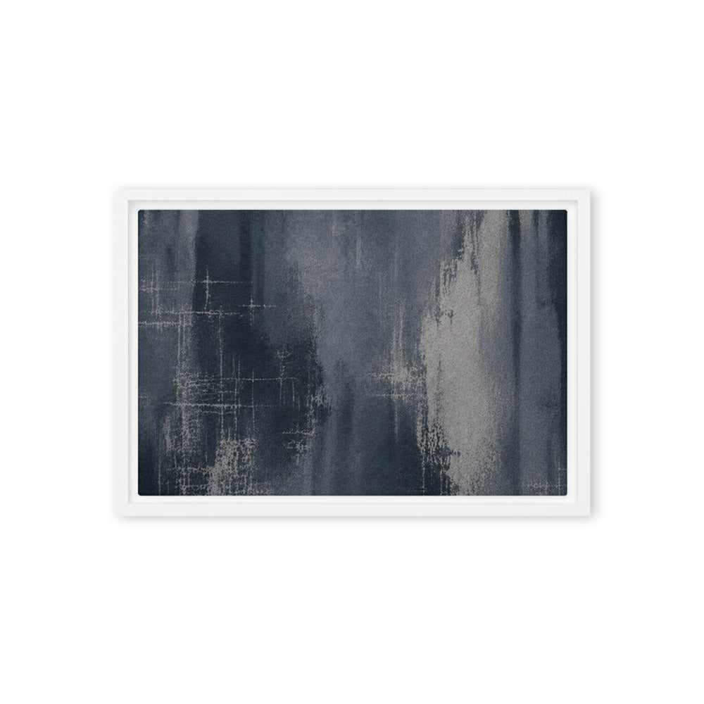 ETCH VI — Framed Canvas, White, 12×18