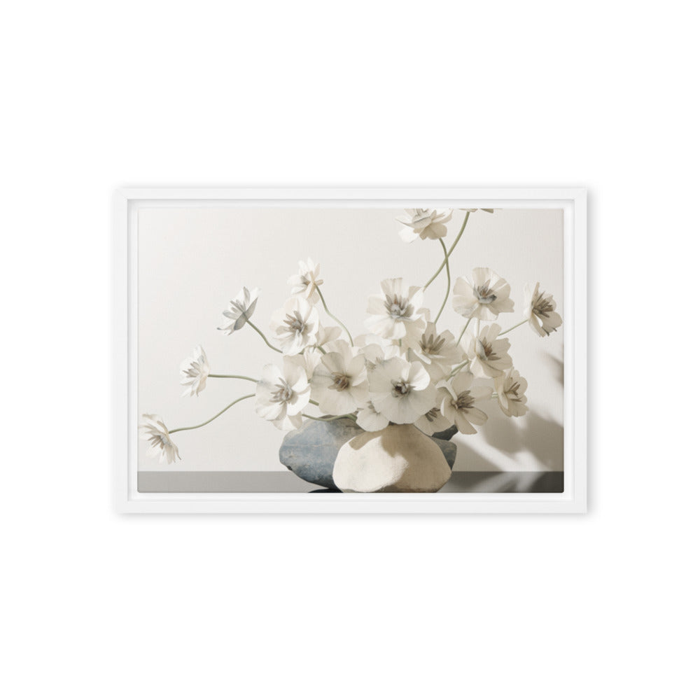 ALDER — Framed Canvas, White, 12×18
