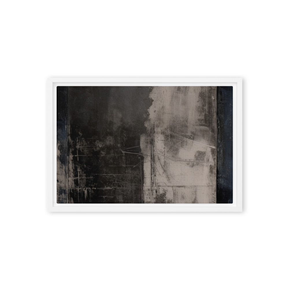 BARRIER — Framed Canvas, White, 12×18