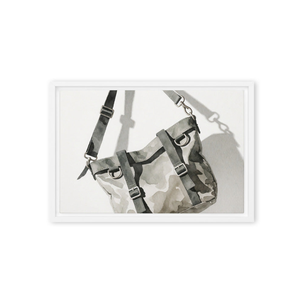 FERRULE — Framed Canvas, White, 12×18
