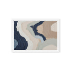 Marl framed canvas artwork with pale stone and soft clay tones with subtle visual texture, shown on white.
