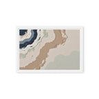 Spall framed canvas artwork with fractured stone-like layers and linear fissures, shown on white.