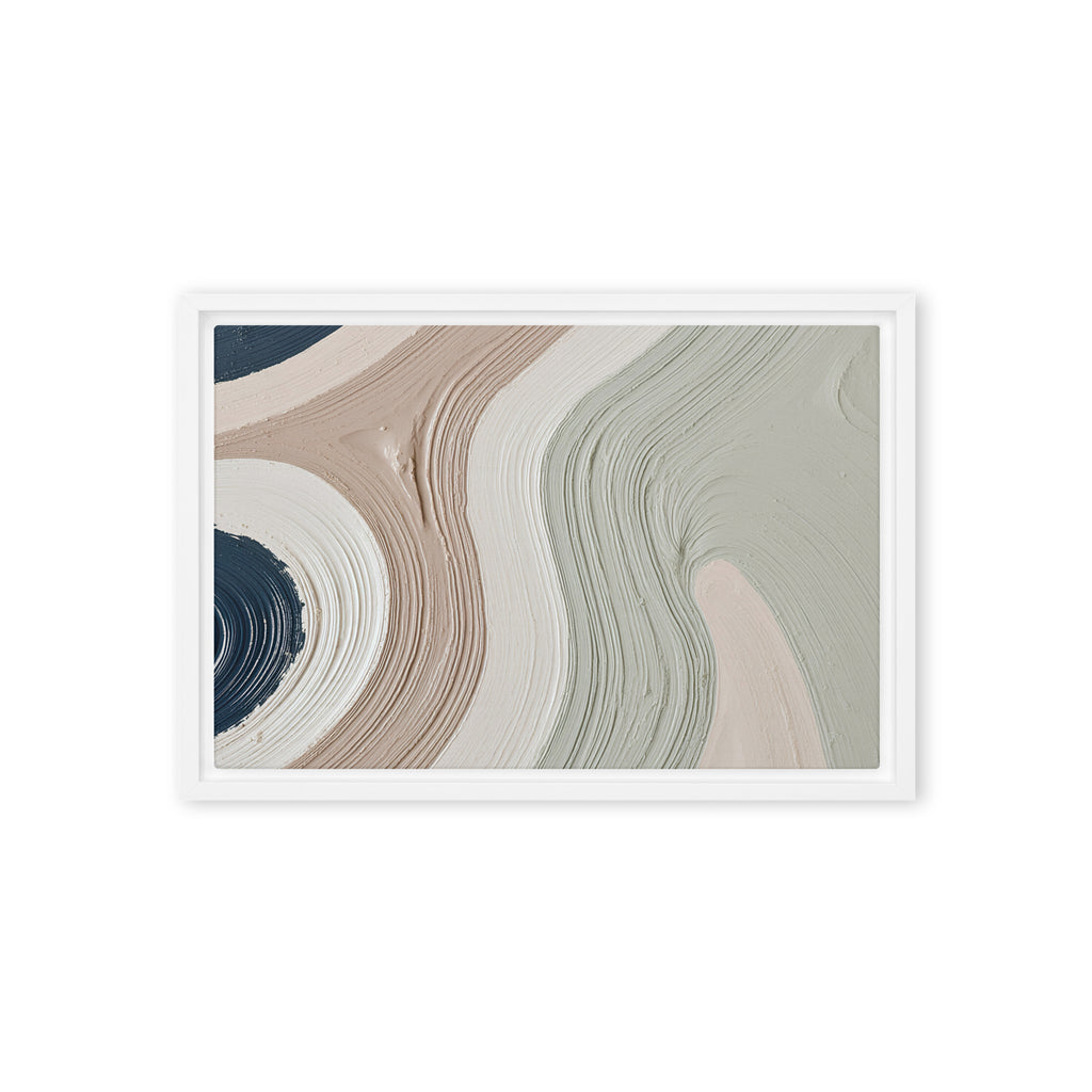 Talus framed canvas artwork with angular rock-like forms and deep charcoal contrasts, shown on white.