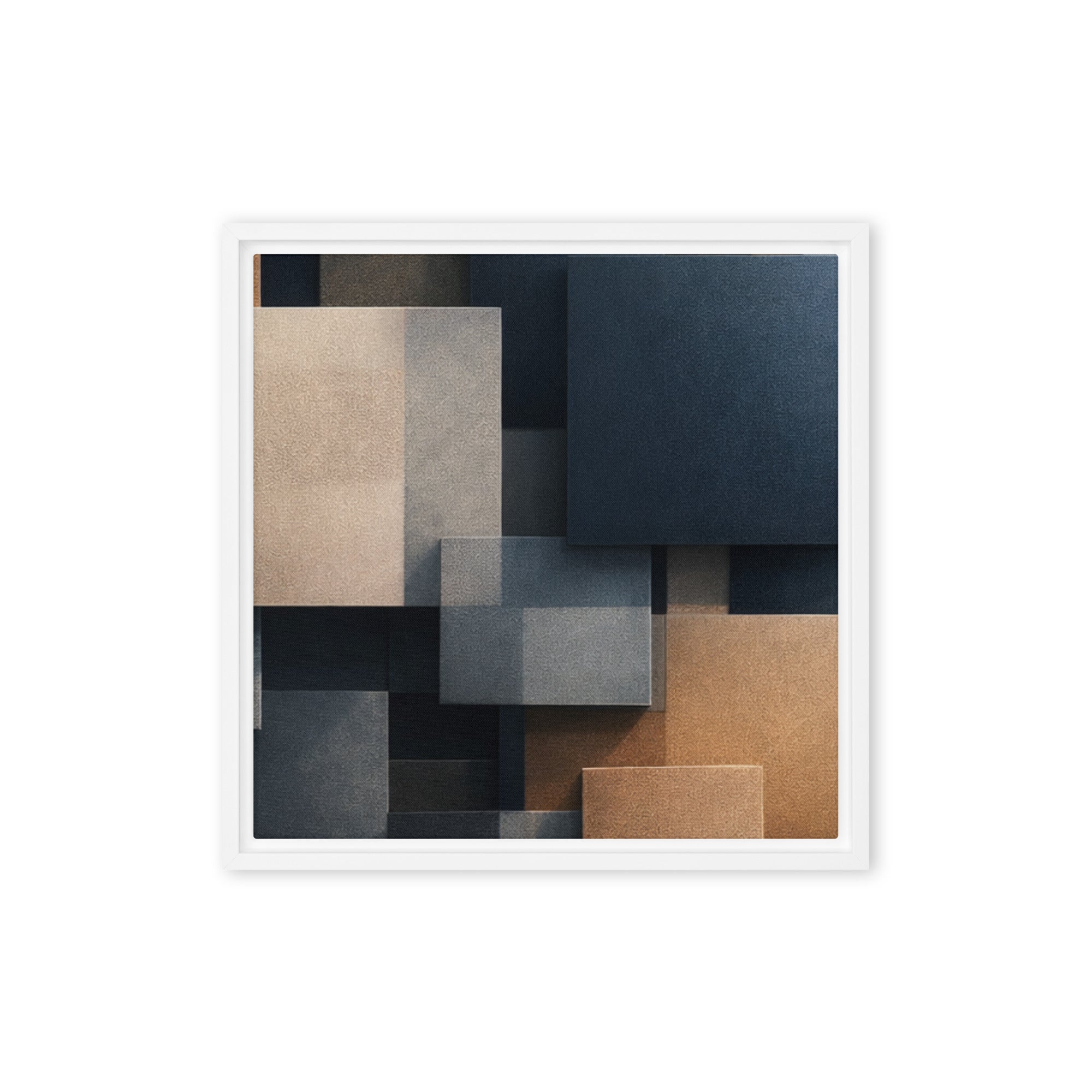 Monolith framed canvas print shown in front view in brown frame, 16 x 20 inch universal size