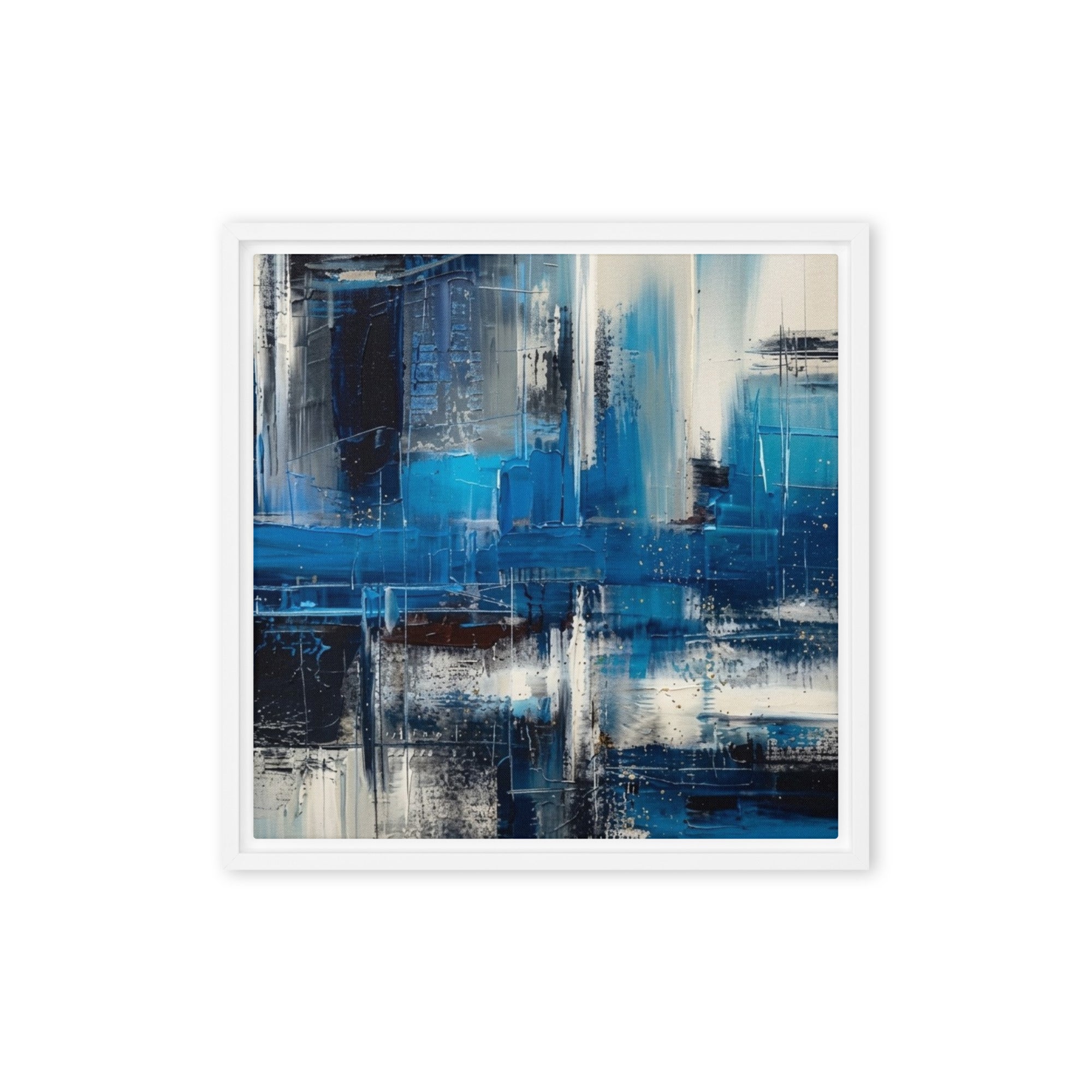 Isle framed canvas print, front view in black frame, 24 x 36 inch statement piece