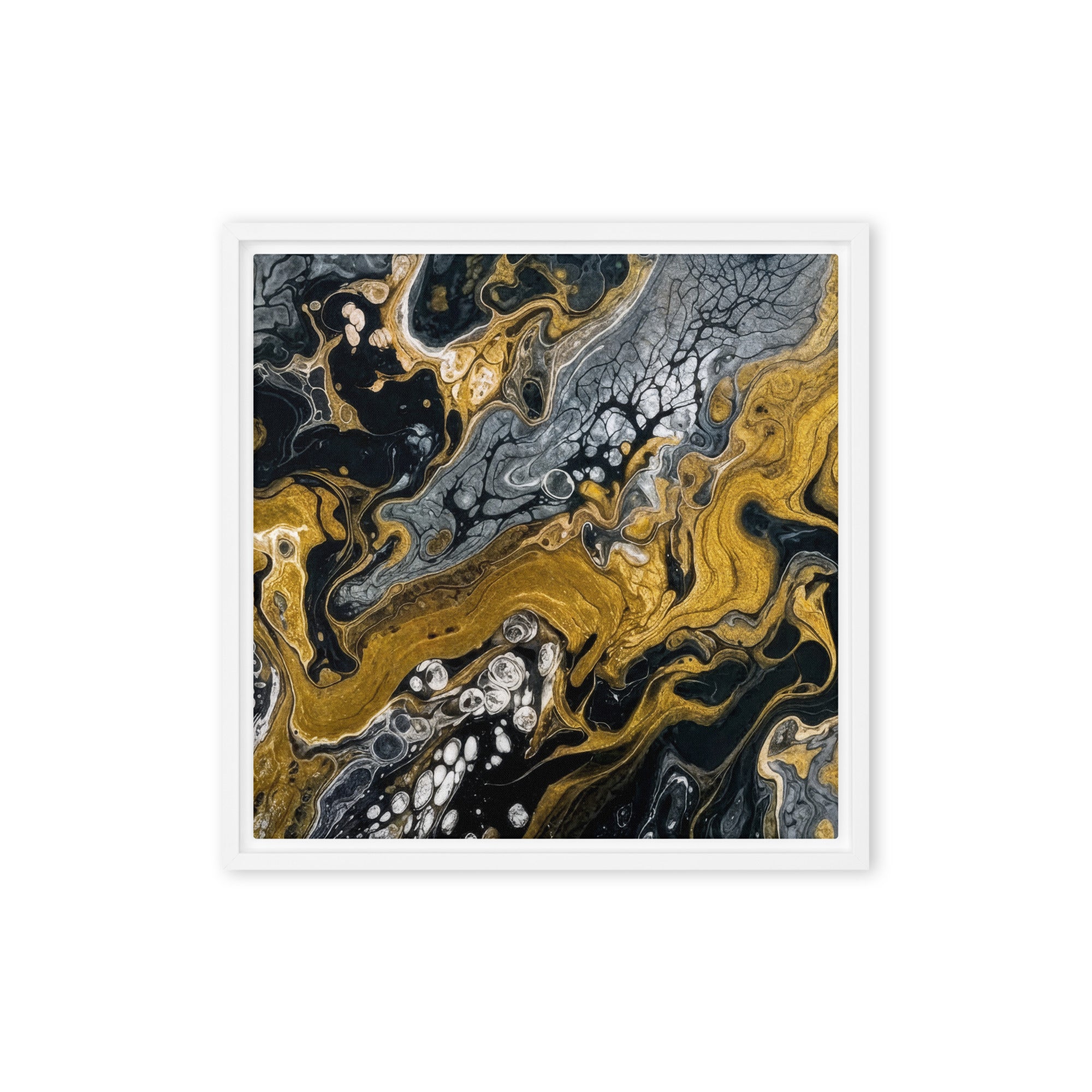 Aurum framed canvas print, front view in brown frame, 12 x 18 inch universal size