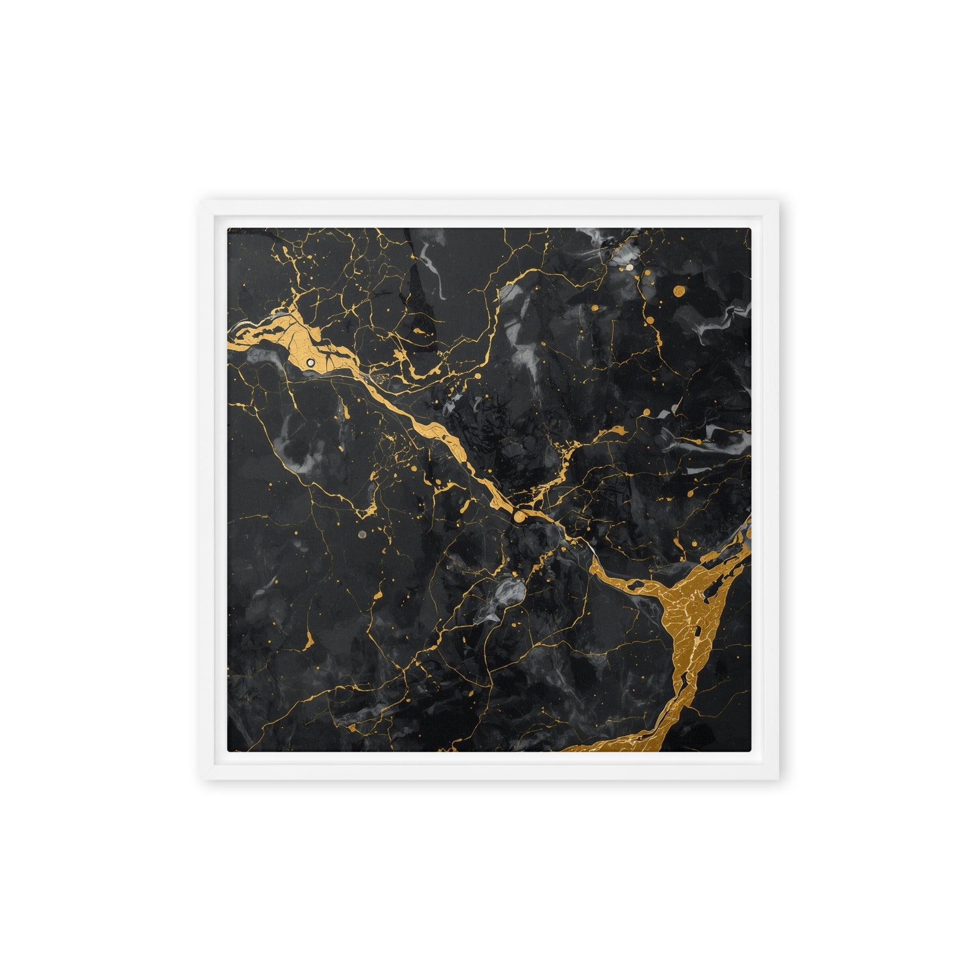 Midas wall art product image as a framed canvas print in brown frame, 18 x 24 inch large size