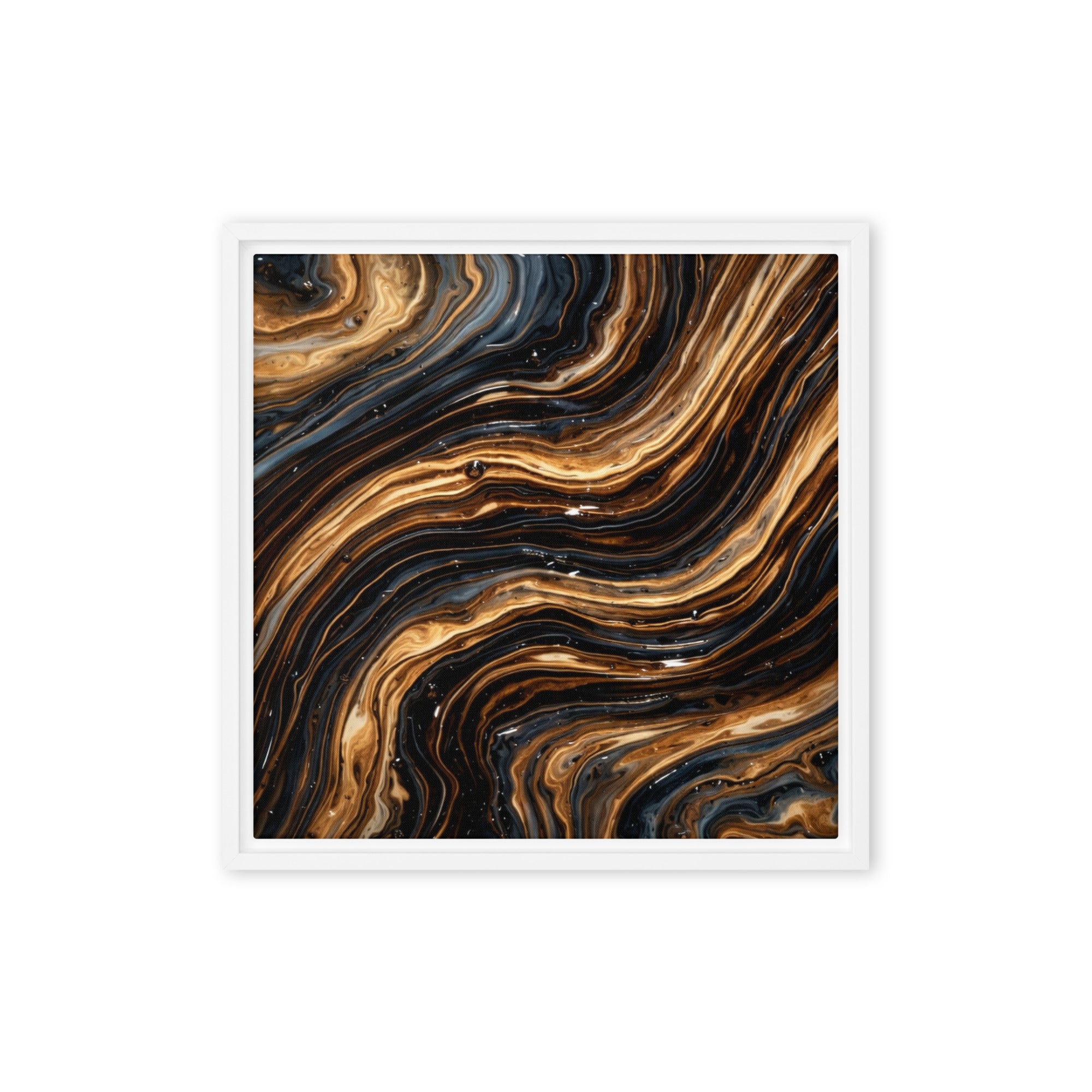 Amber wall art product image as a framed canvas print in brown frame, 18 x 24 inch large size