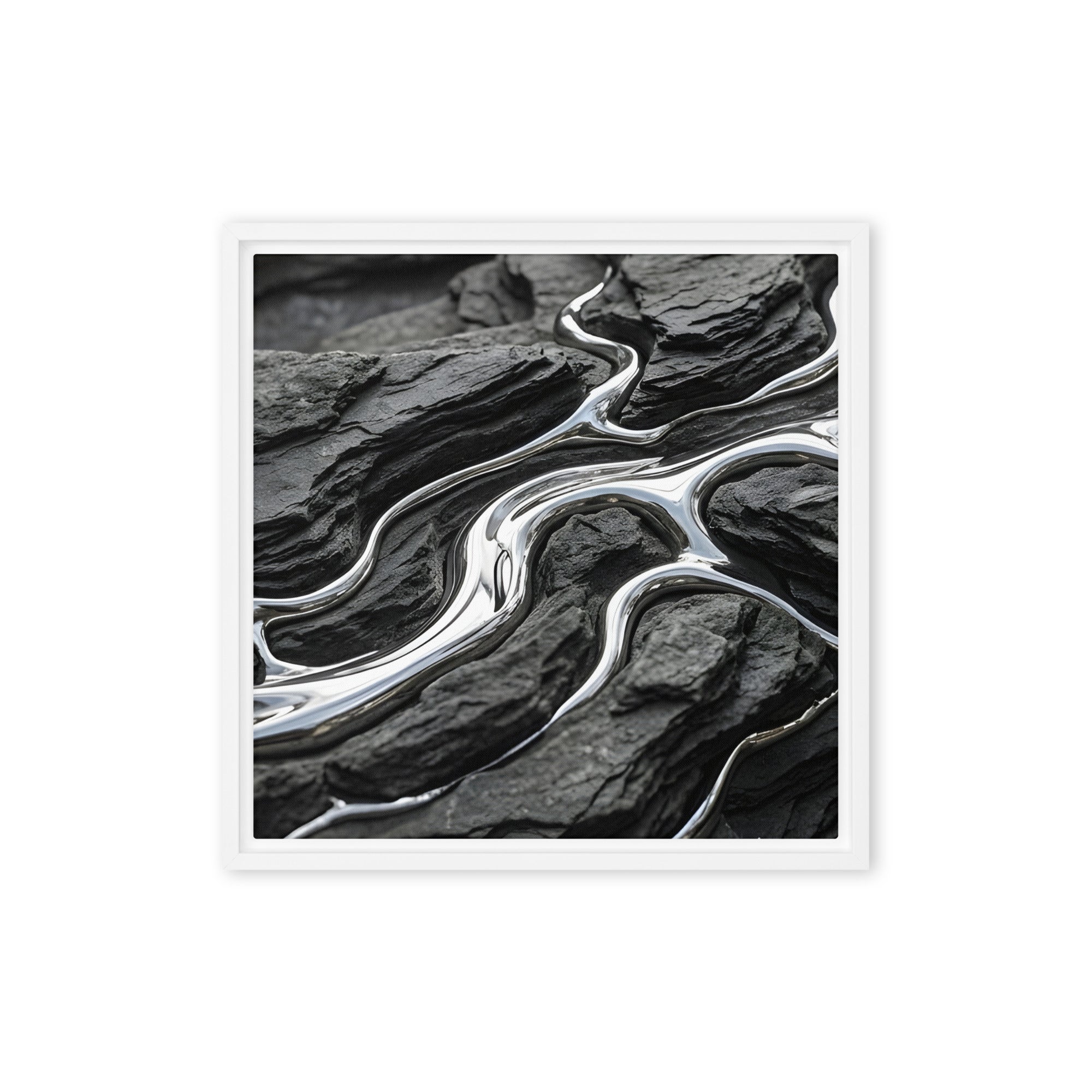 Basalt framed canvas print front-facing product image in brown frame, 12 x 18 inch universal size