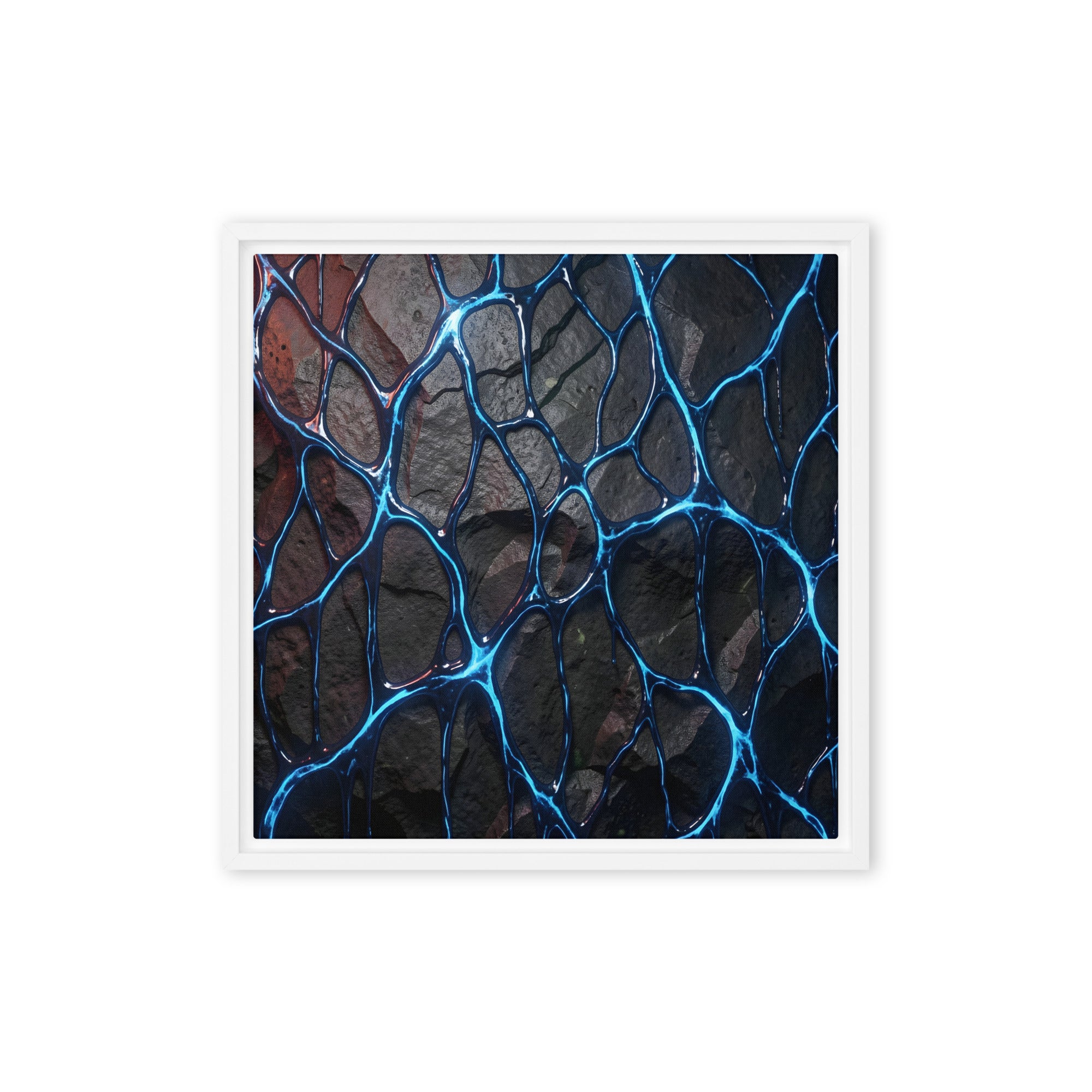 Magmatic wall art product image as a framed canvas print in brown frame, 18 x 24 inch large size