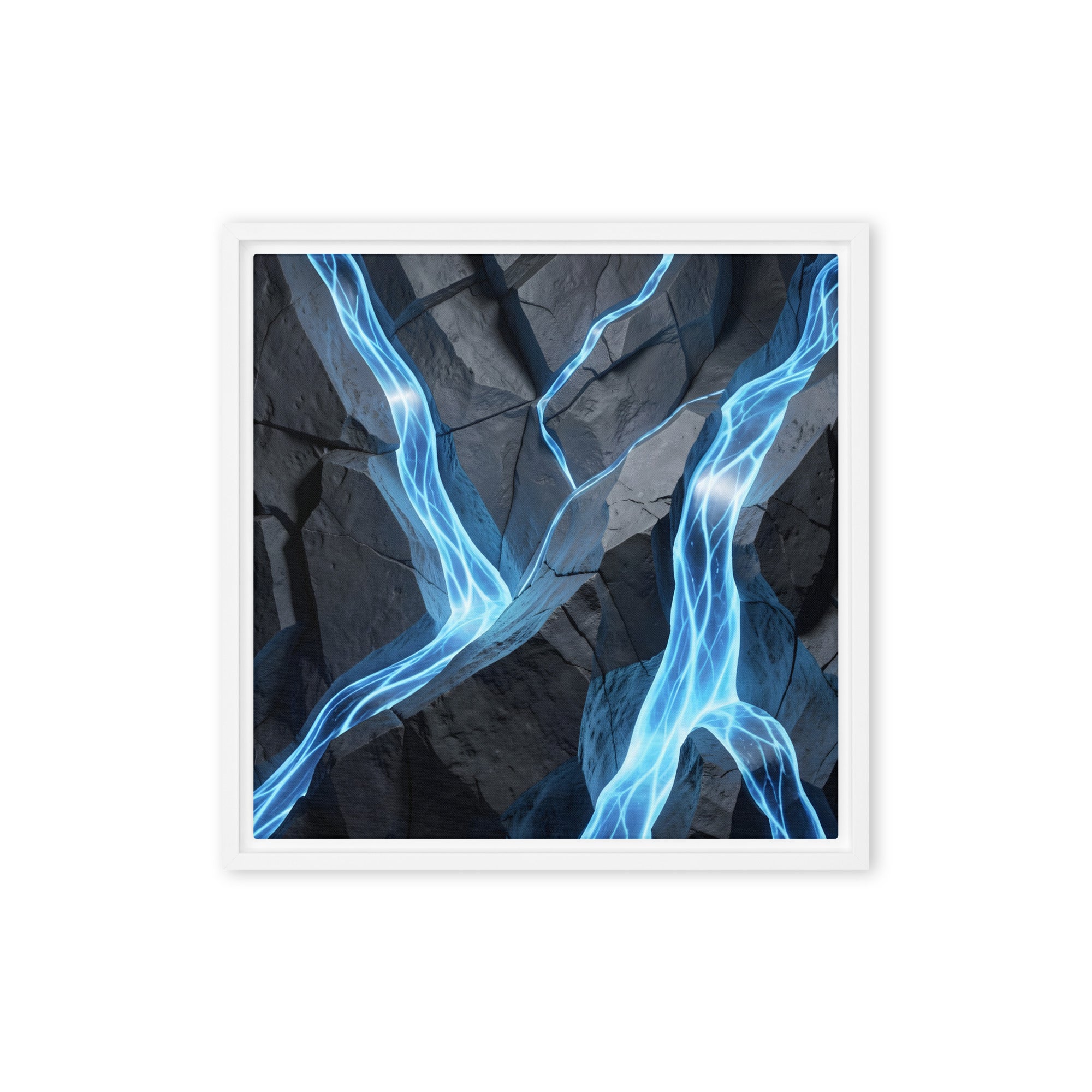 Tephra framed canvas print front-facing product image in brown frame, 20 x 28 inch large size