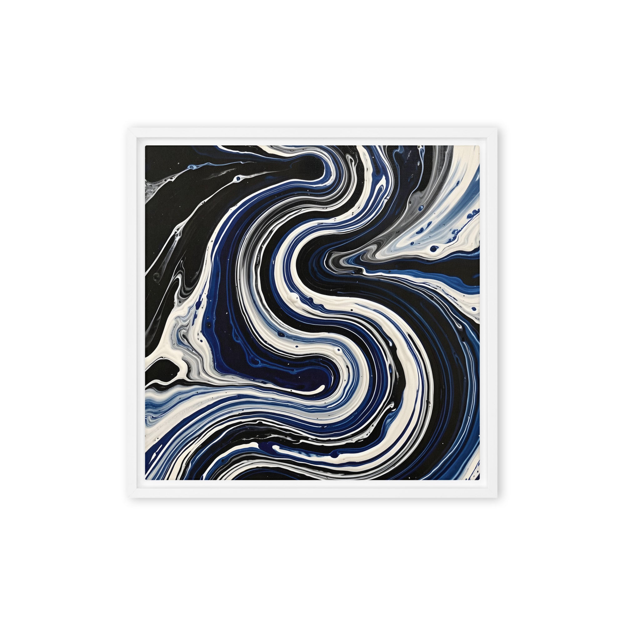 Midnight Surge wall art product image as a framed canvas print in brown frame, 18 x 24 inch large size