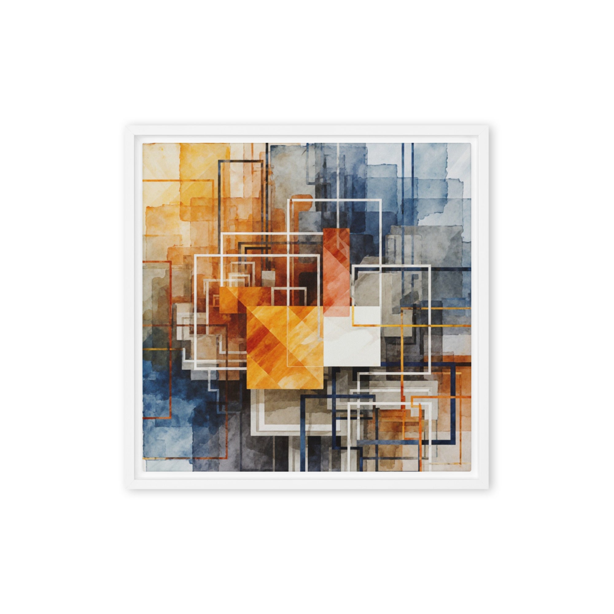 Reticle framed canvas print shown in front view in brown frame, 16 x 20 inch universal size