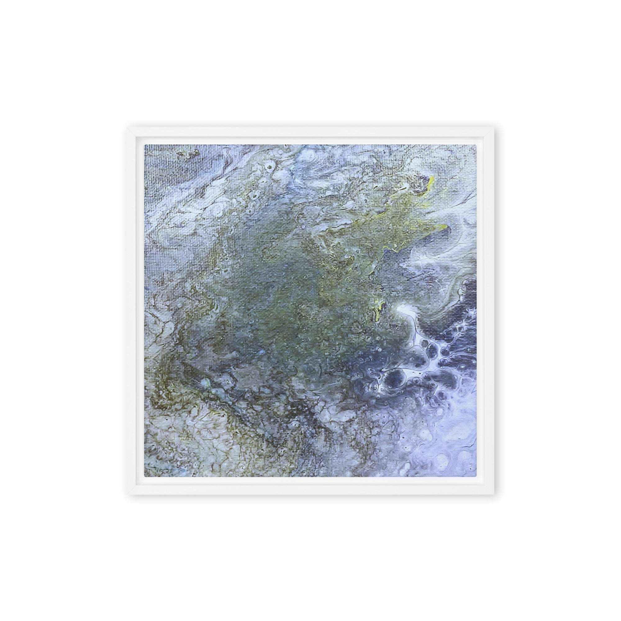 Shallows framed canvas studio series shown in front view in brown frame, 16 x 20 inch universal size