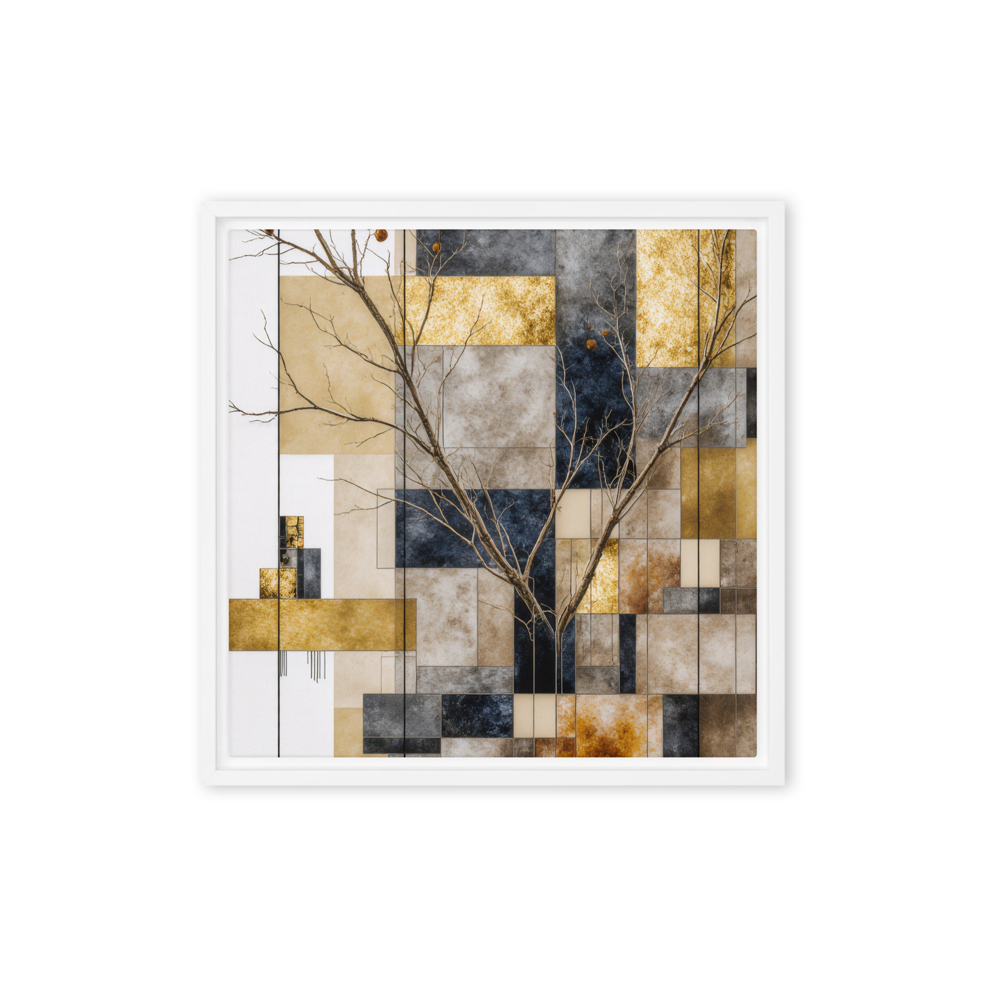 Solari wall art product image as a framed canvas print in brown frame, 18 x 24 inch large size