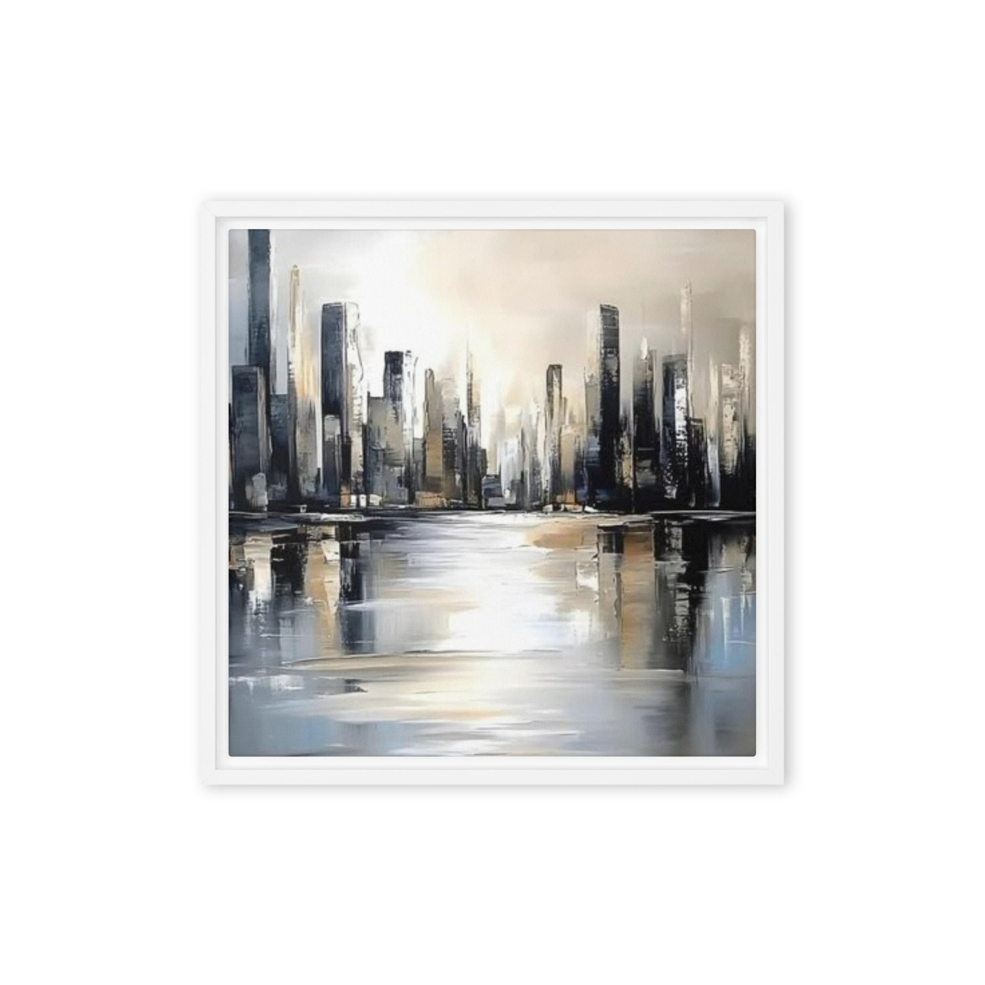 Sharps framed canvas print shown in front view in brown frame, 16 x 20 inch universal size