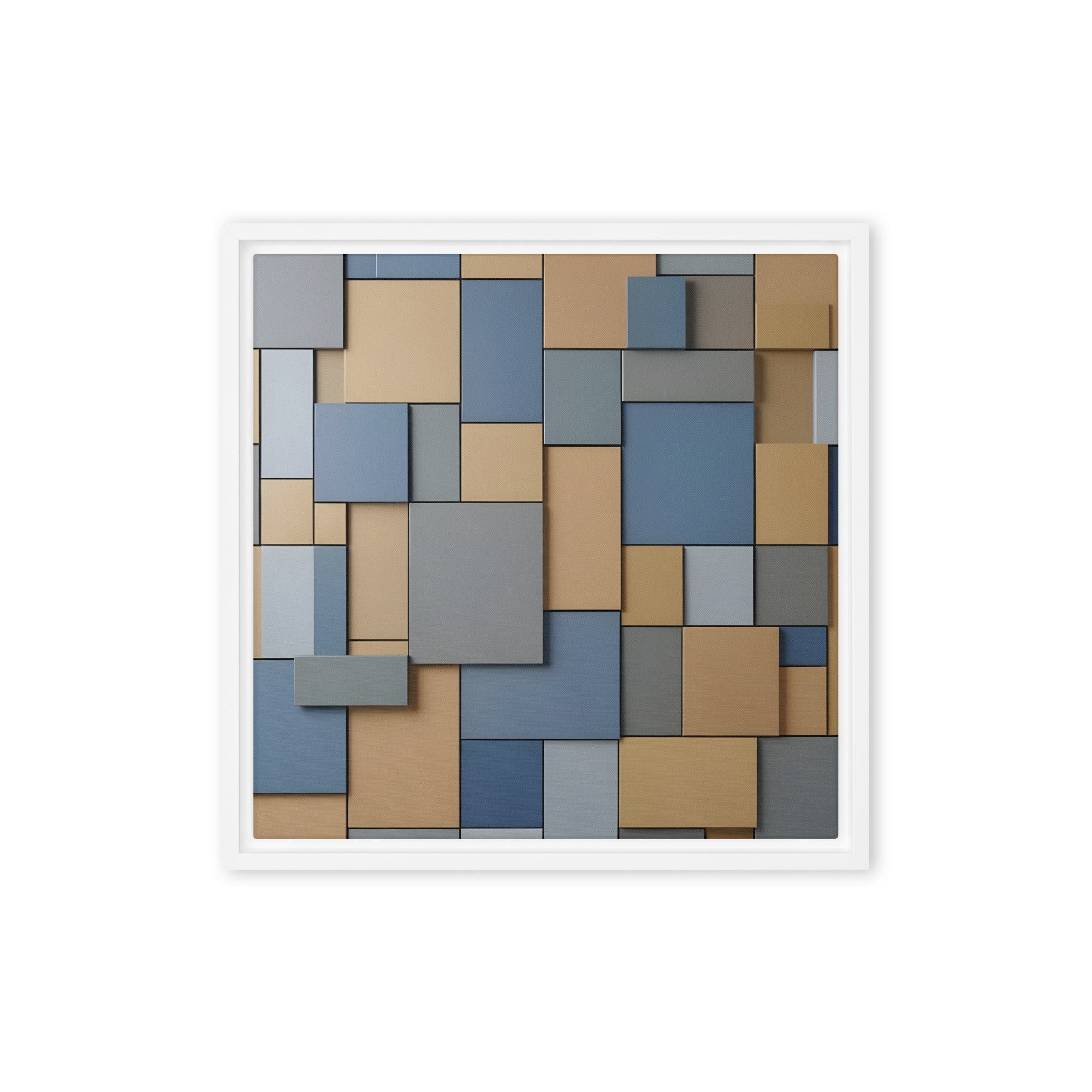 Agate framed canvas print front-facing product image in brown frame, 20 x 28 inch large size