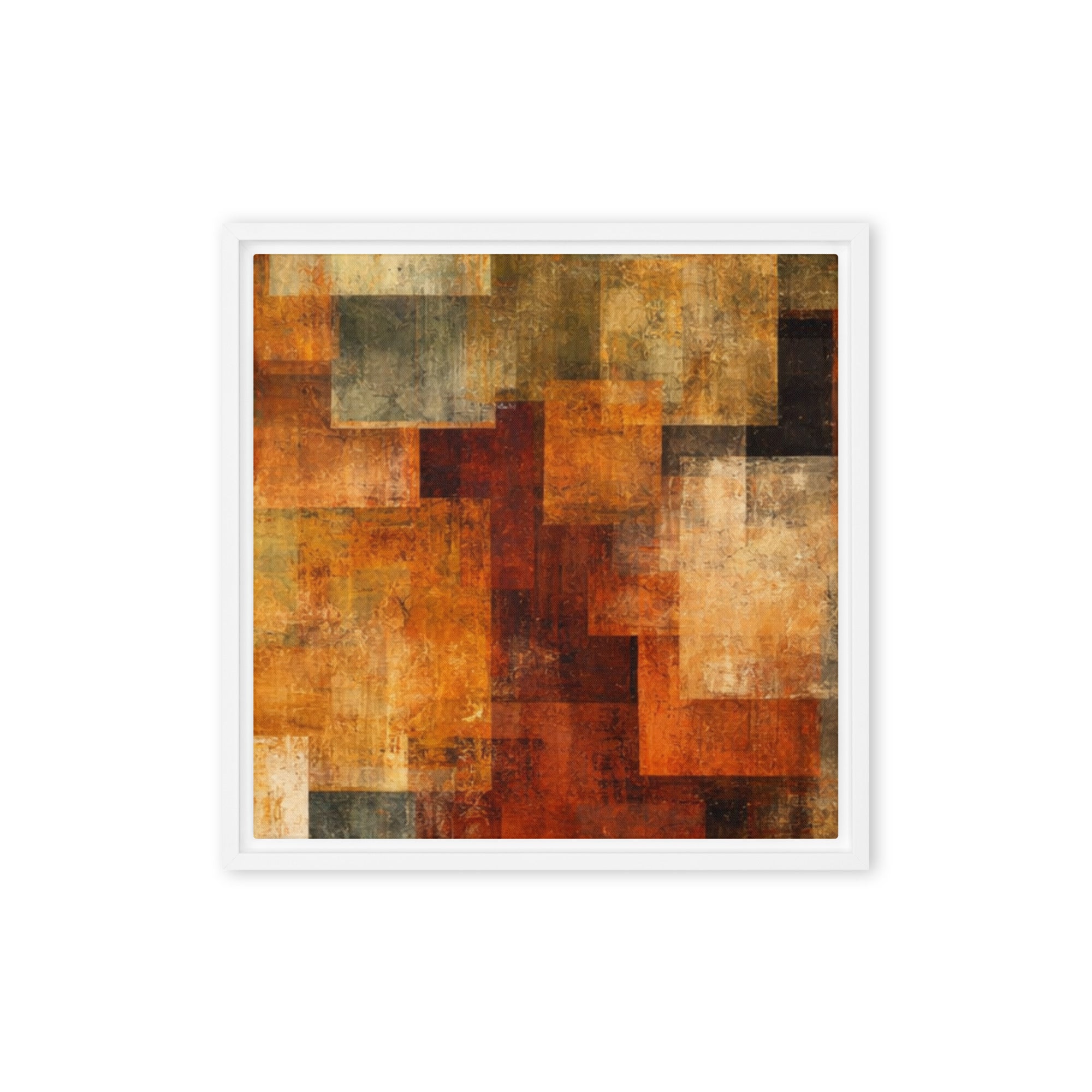 Harvest wall art product image as a framed canvas print in brown frame, 18 x 24 inch large size