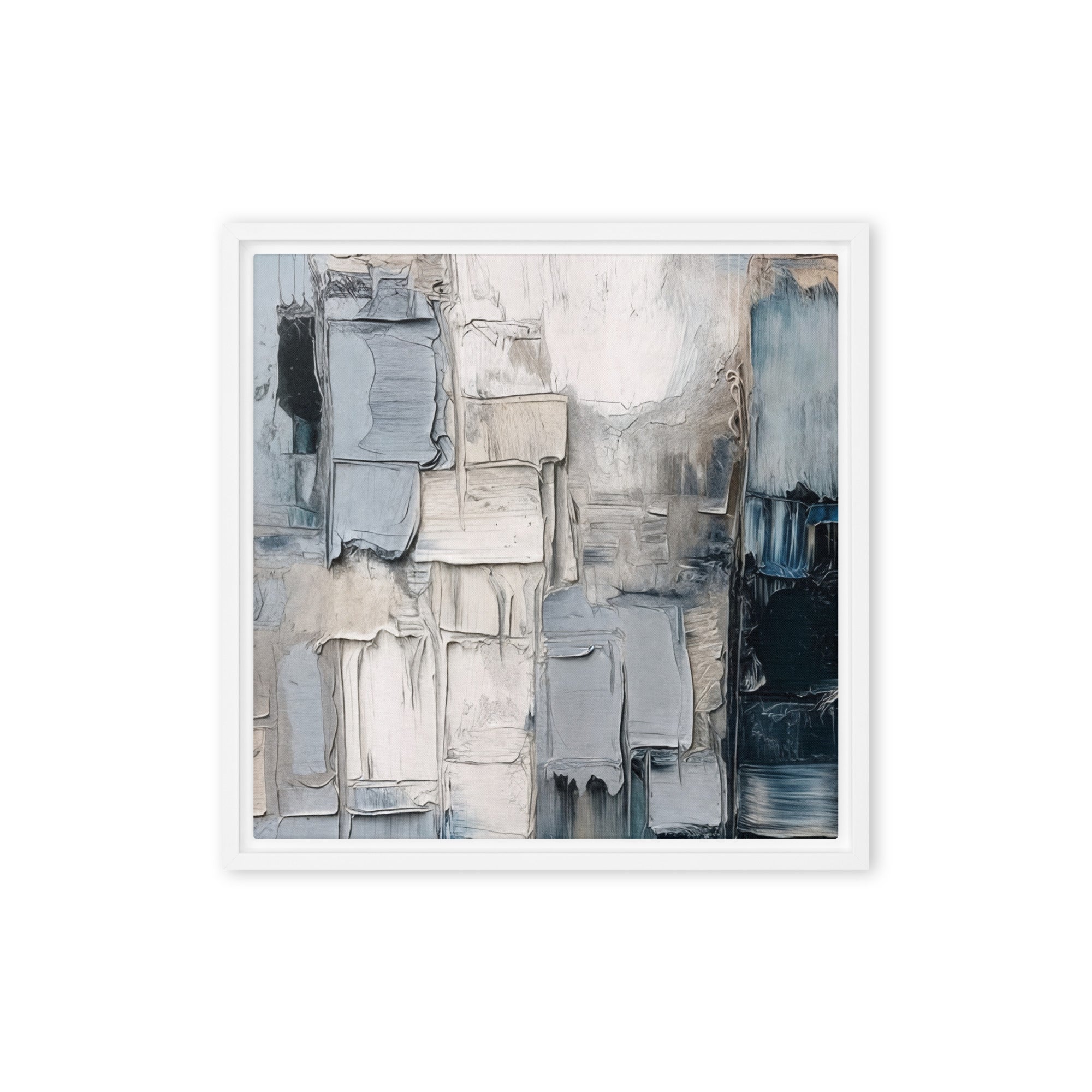 Haze wall art product image as a framed canvas print in brown frame, 18 x 24 inch large size
