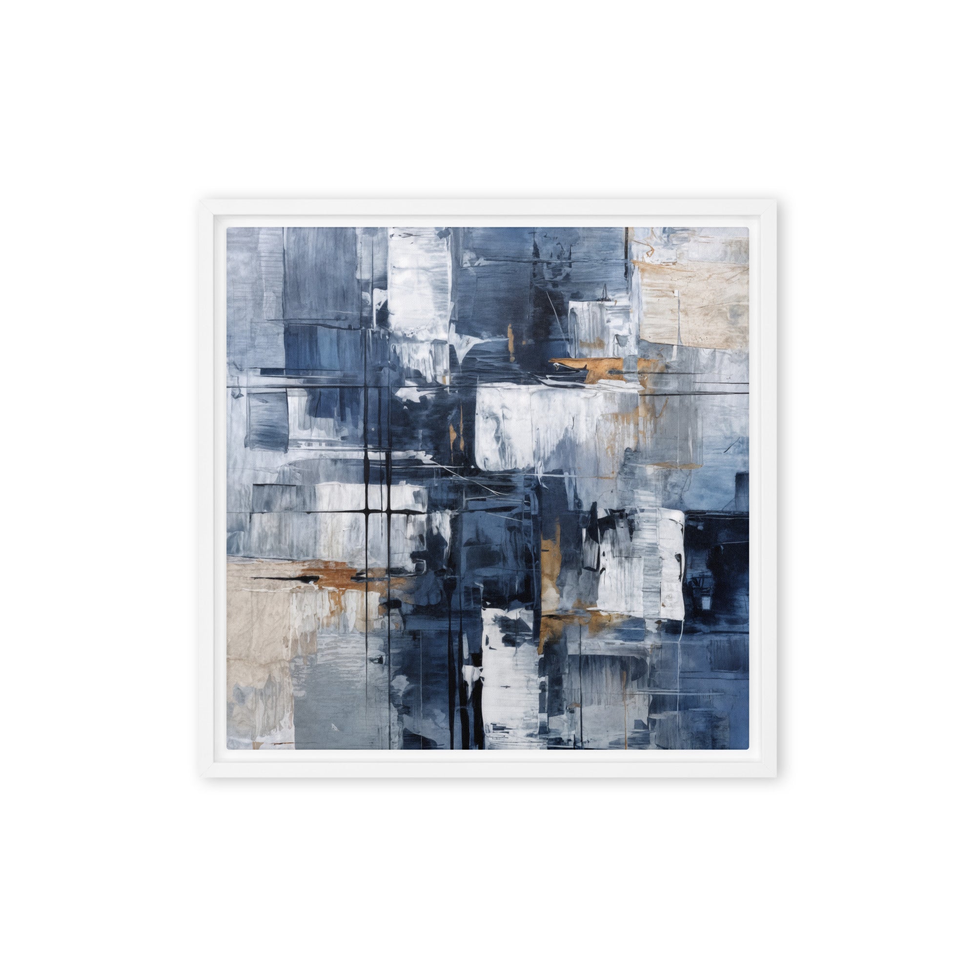 Push wall art product image as a framed canvas print in brown frame, 18 x 24 inch large size