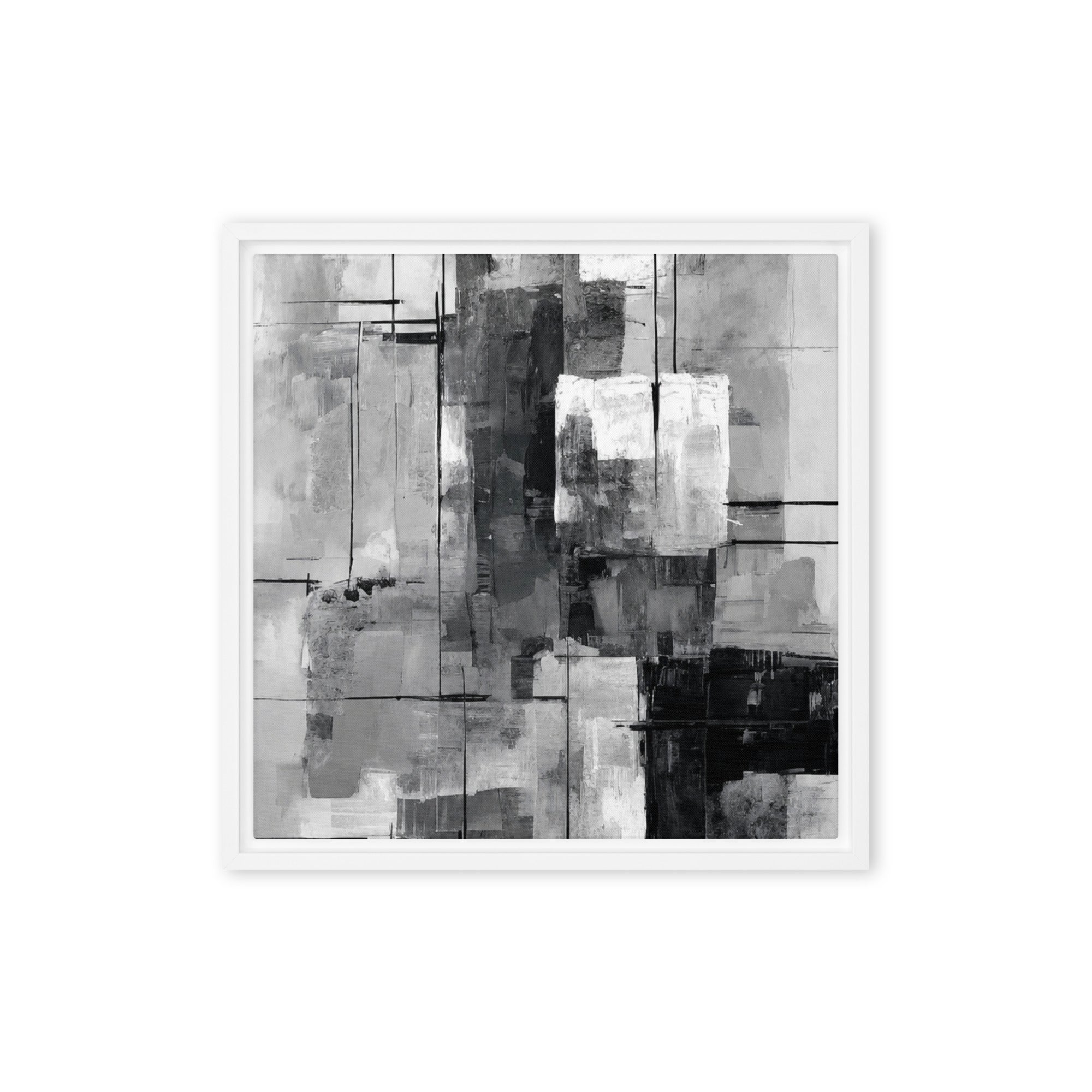 Align framed canvas print shown in front view in brown frame, 16 x 20 inch universal size
