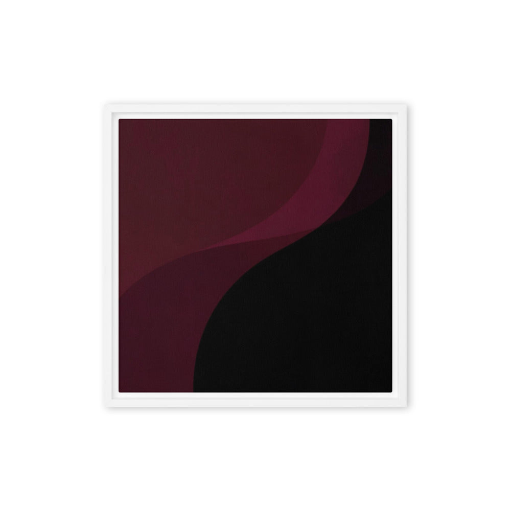 DAMASK — Framed Canvas, White, 16×16