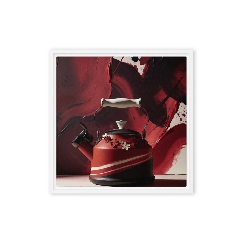 CARAFE — Framed Canvas, White, 16×16