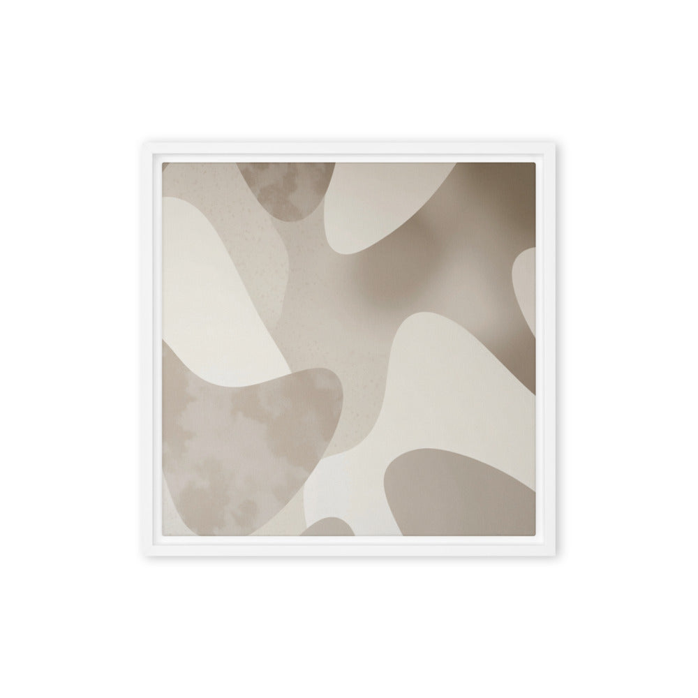 JACQUARD — Framed Canvas, White, 16×16