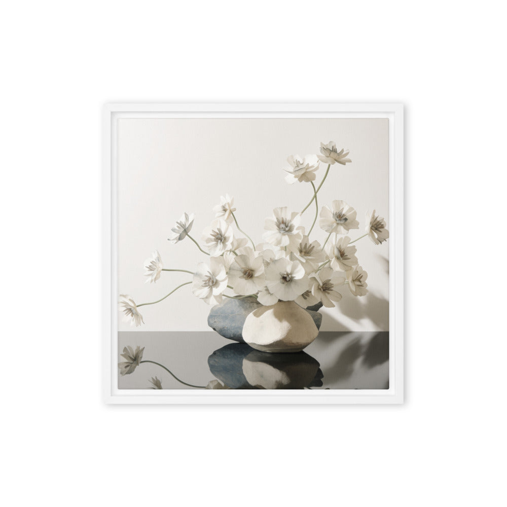 ALDER — Framed Canvas, White, 16×16