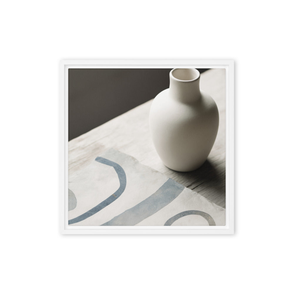 VESSEL — Framed Canvas, White, 16×16