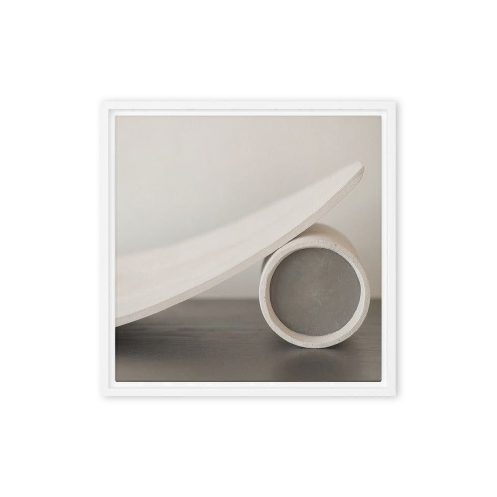 CAMFER — Framed Canvas, White, 16×16
