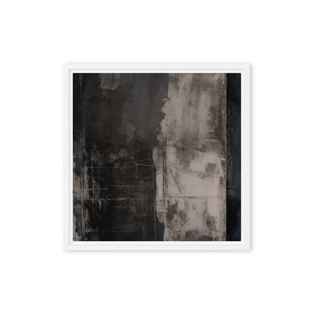 BARRIER — Framed Canvas, White, 16×16