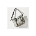 FERRULE — Framed Canvas, White, 16×16