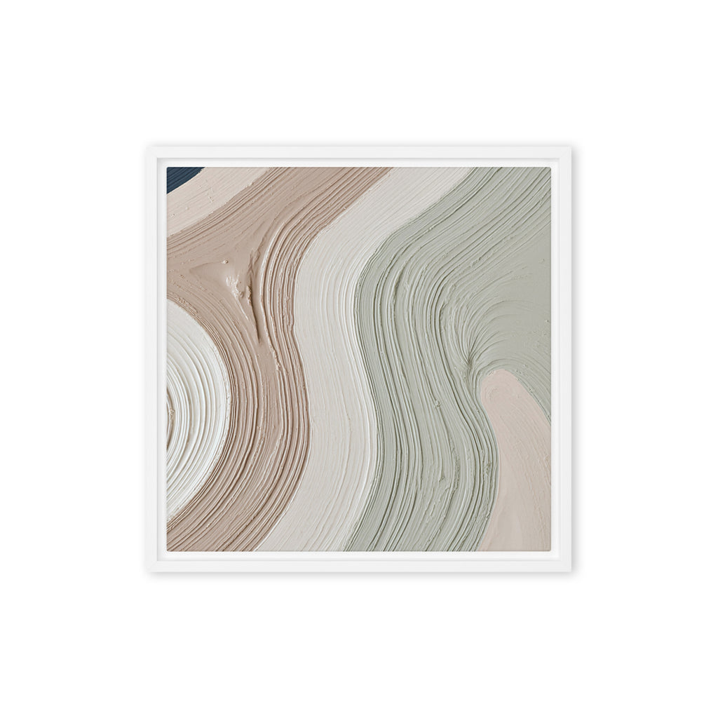 Talus framed canvas artwork with angular rock-like forms and deep charcoal contrasts, shown on white.