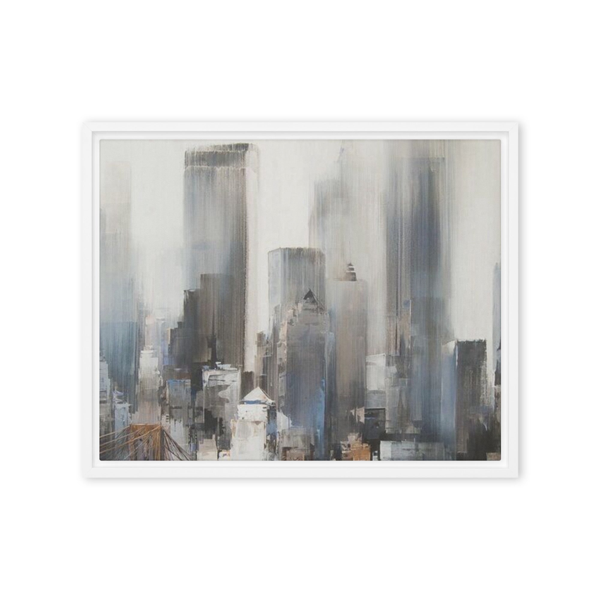 Vanguard framed canvas skyline product image in brown frame, 12 x 18 inch universal size