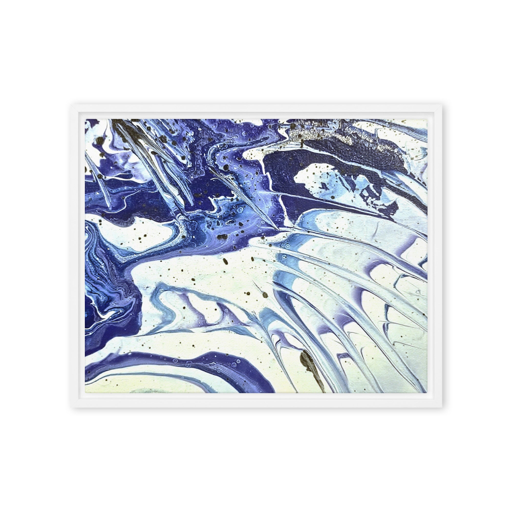 Cobalt framed canvas print wall display image in brown frame, 20 x 30 inch large size
