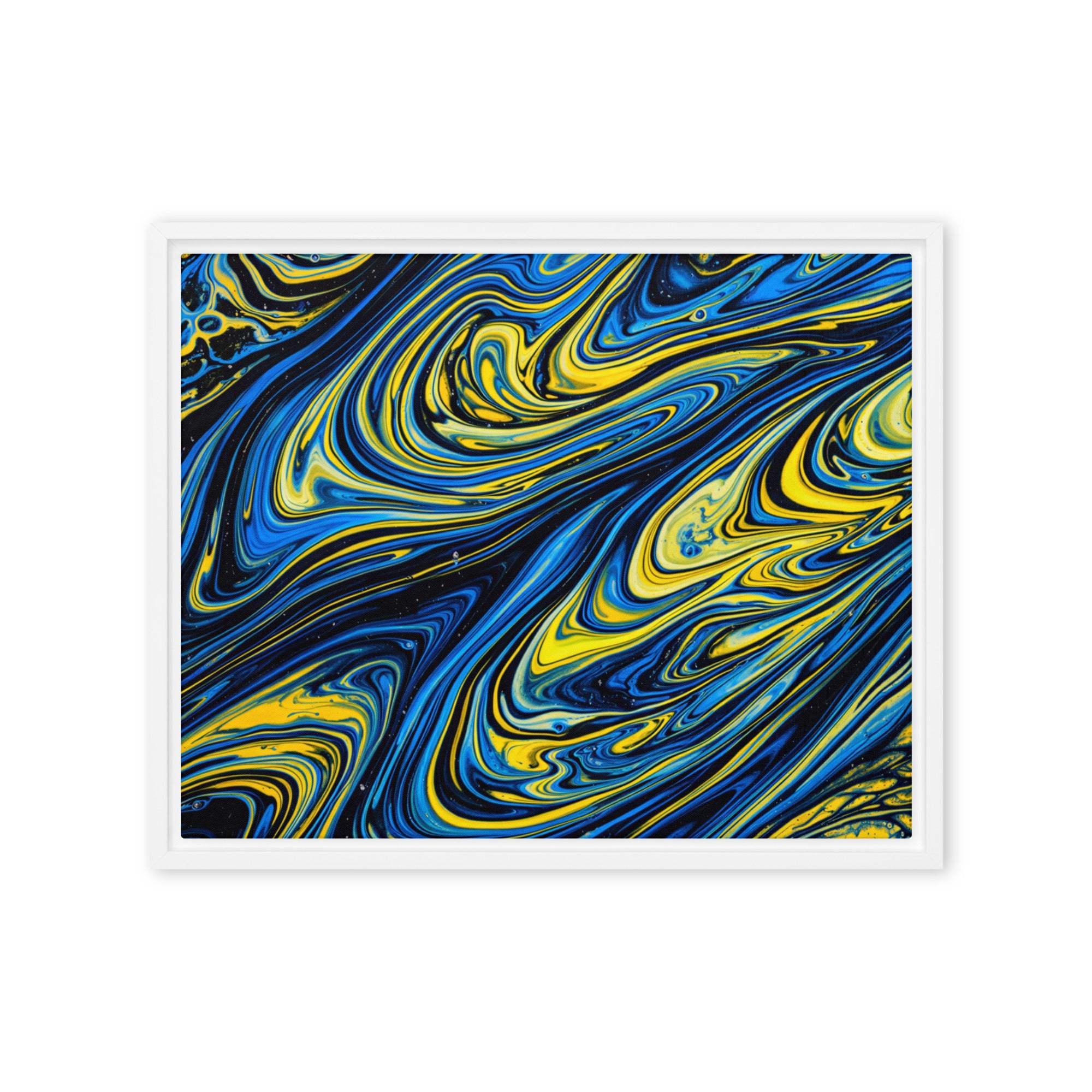 Coral framed canvas print wall display image in brown frame, 20 x 30 inch large size