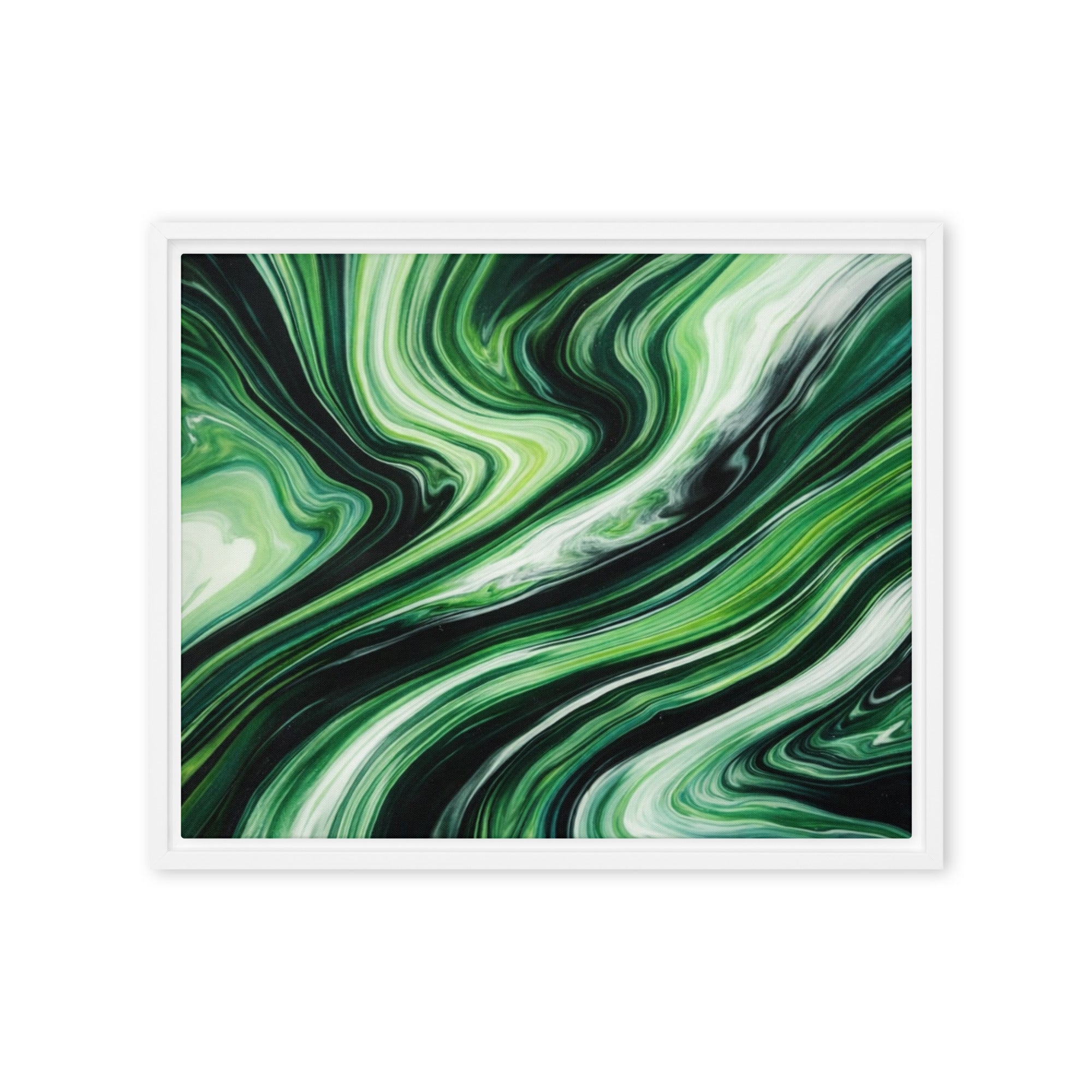 Verdant wall art product image as a framed canvas print in brown frame, 16 x 16 inch universal size