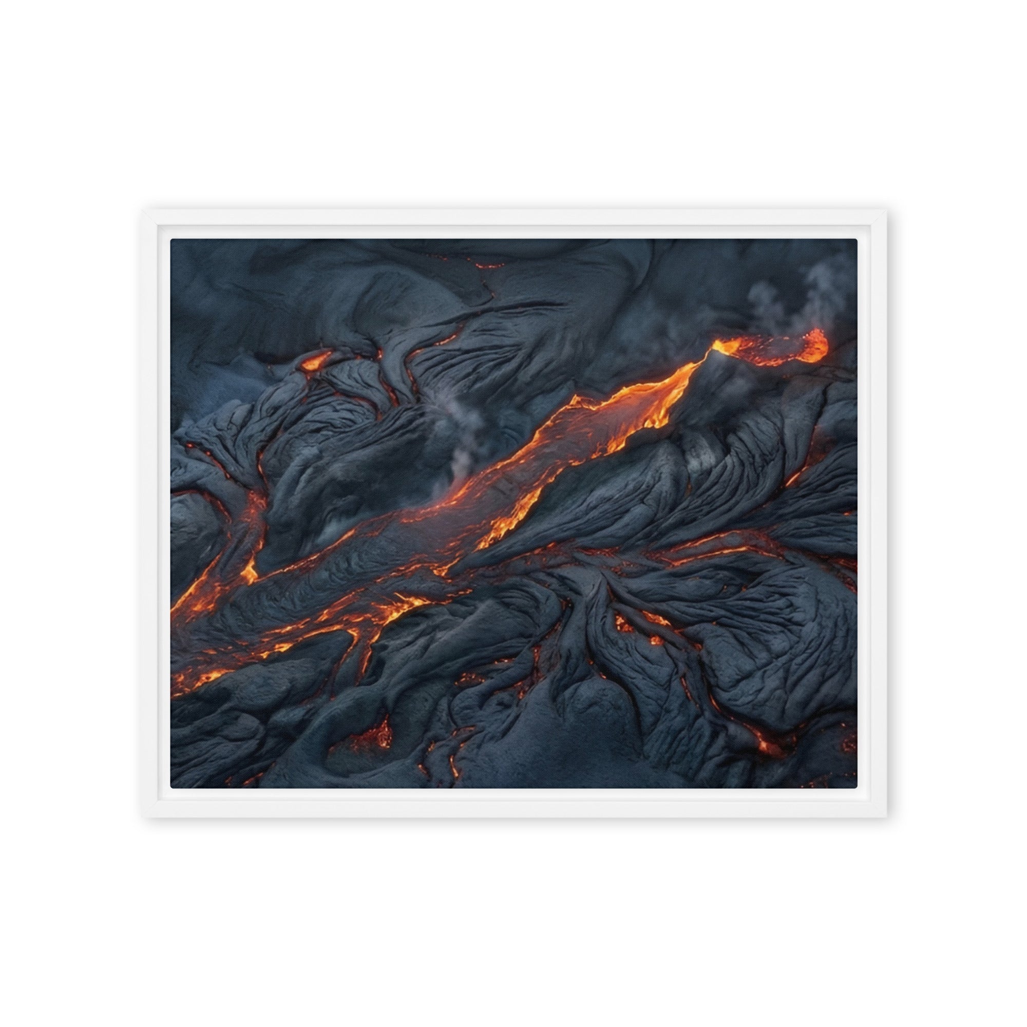 Molten framed canvas print wall display image in brown frame, 20 x 30 inch large size