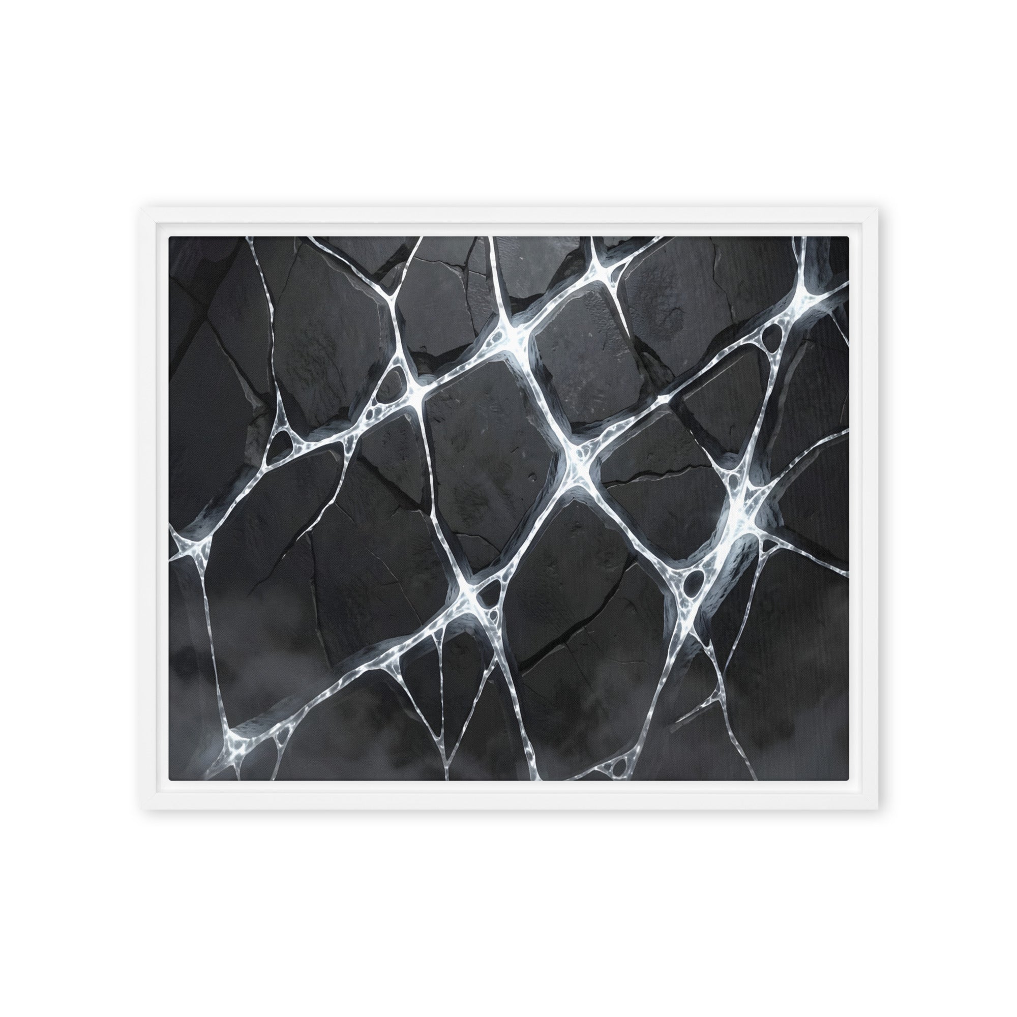 Pumice framed canvas print product mockup in brown frame, 24 x 32 inch large size