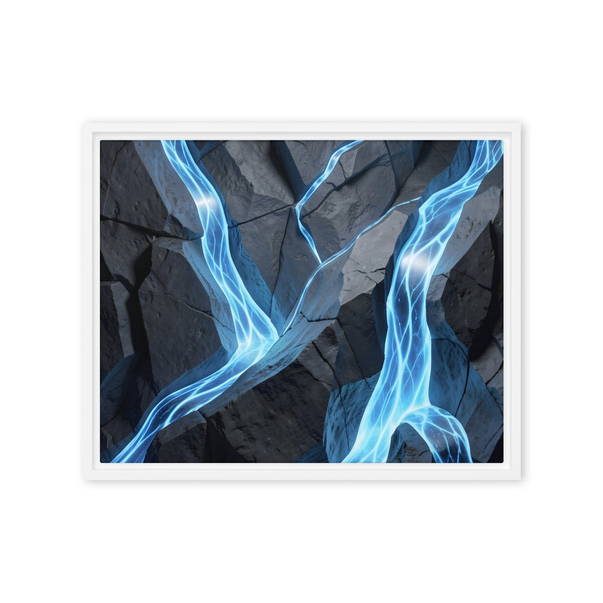 Tephra framed canvas print product view in brown frame, 24 x 36 inch statement piece