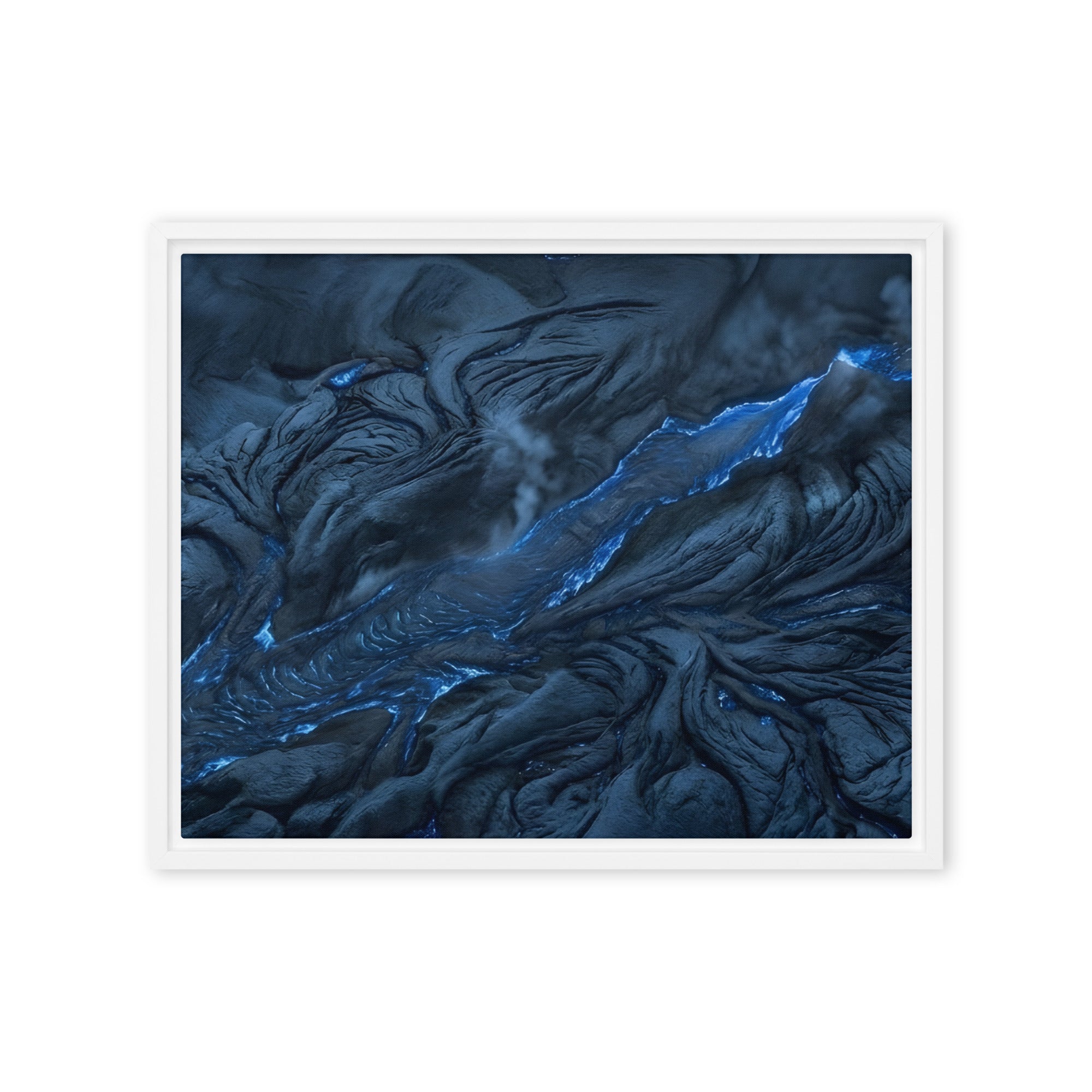 Vent framed canvas print product mockup in brown frame, 24 x 32 inch large size