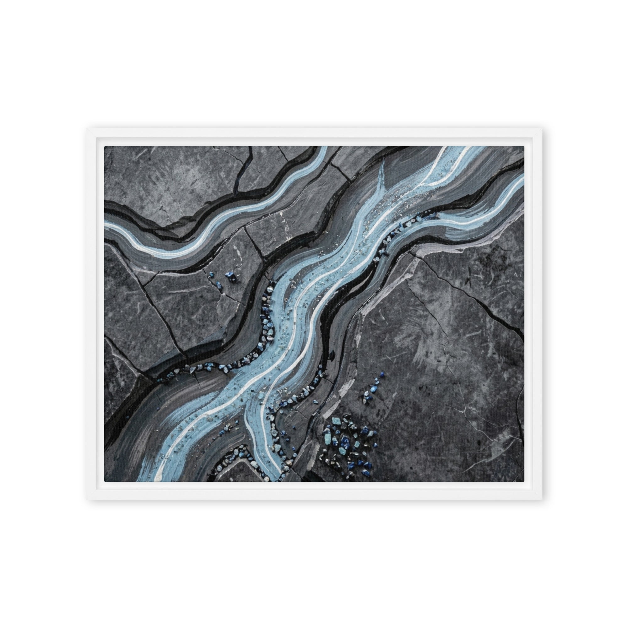 Viscosity framed canvas print product view in brown frame, 24 x 36 inch statement piece