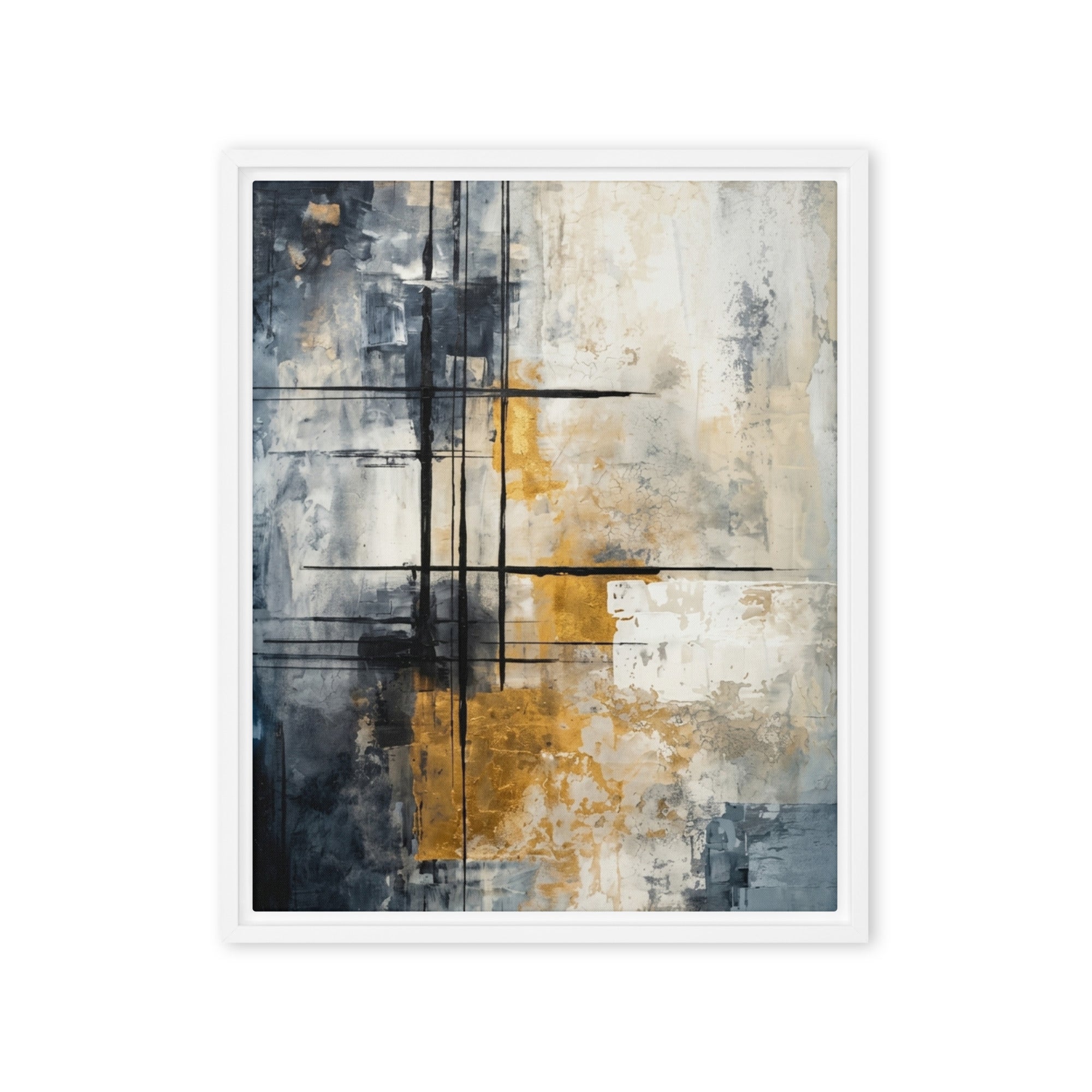 Elitist framed canvas print product mockup in brown frame, 24 x 32 inch large size